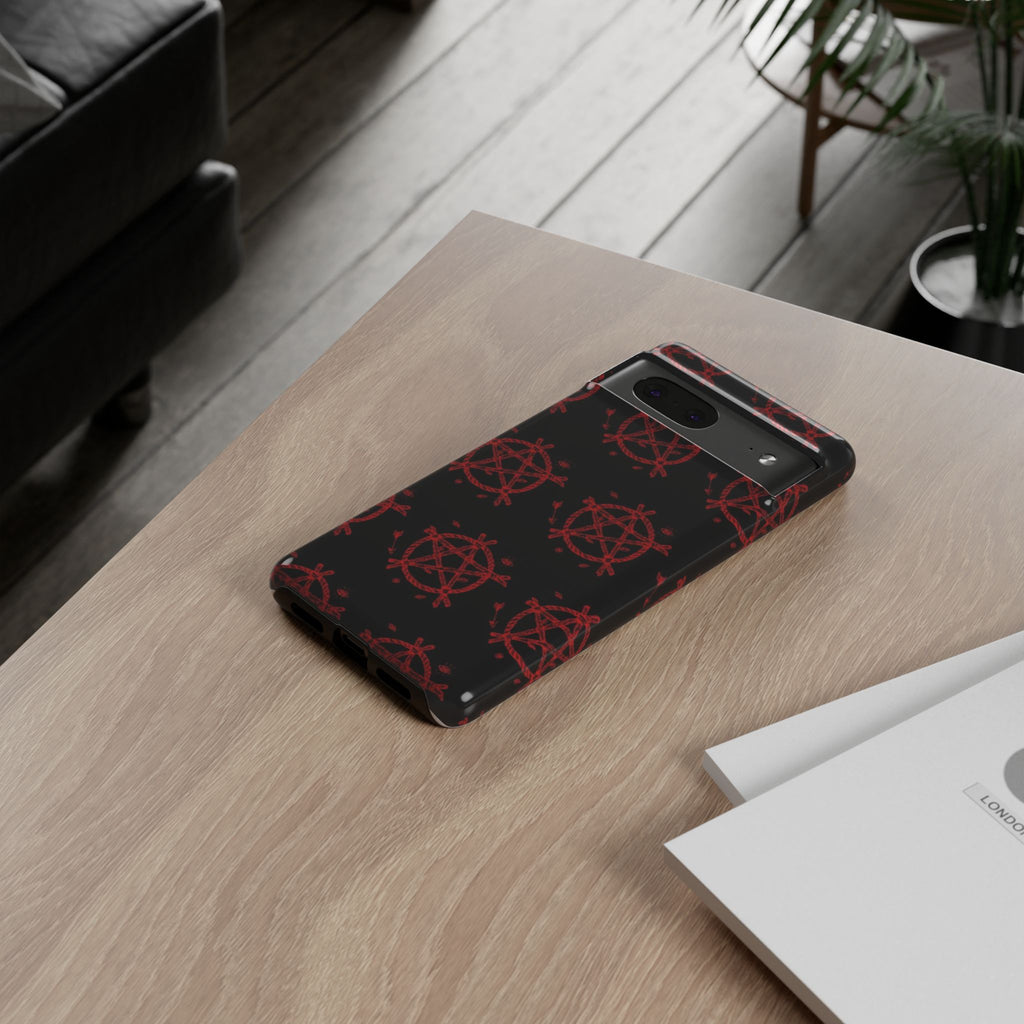 Anarchist iPhone Case, Tough Phone Cover, Punk Style Accessory, Unique Gift for Rebels, Goth Aesthetic Phone Case