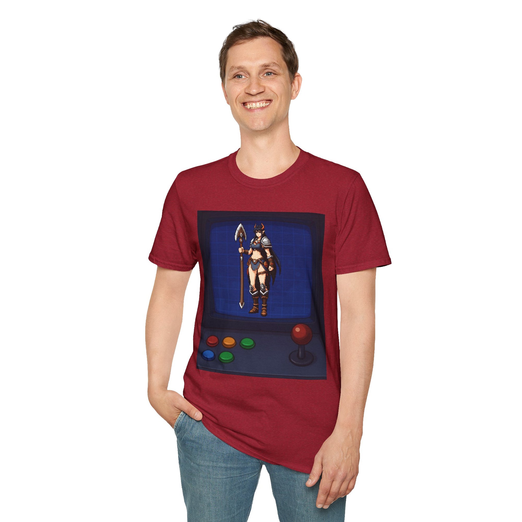 Unisex Barbarian Woman T-Shirt - Softstyle Graphic Tee for Gamers, Gifts for Her, Casual Wear, Birthday Present, Retro Style