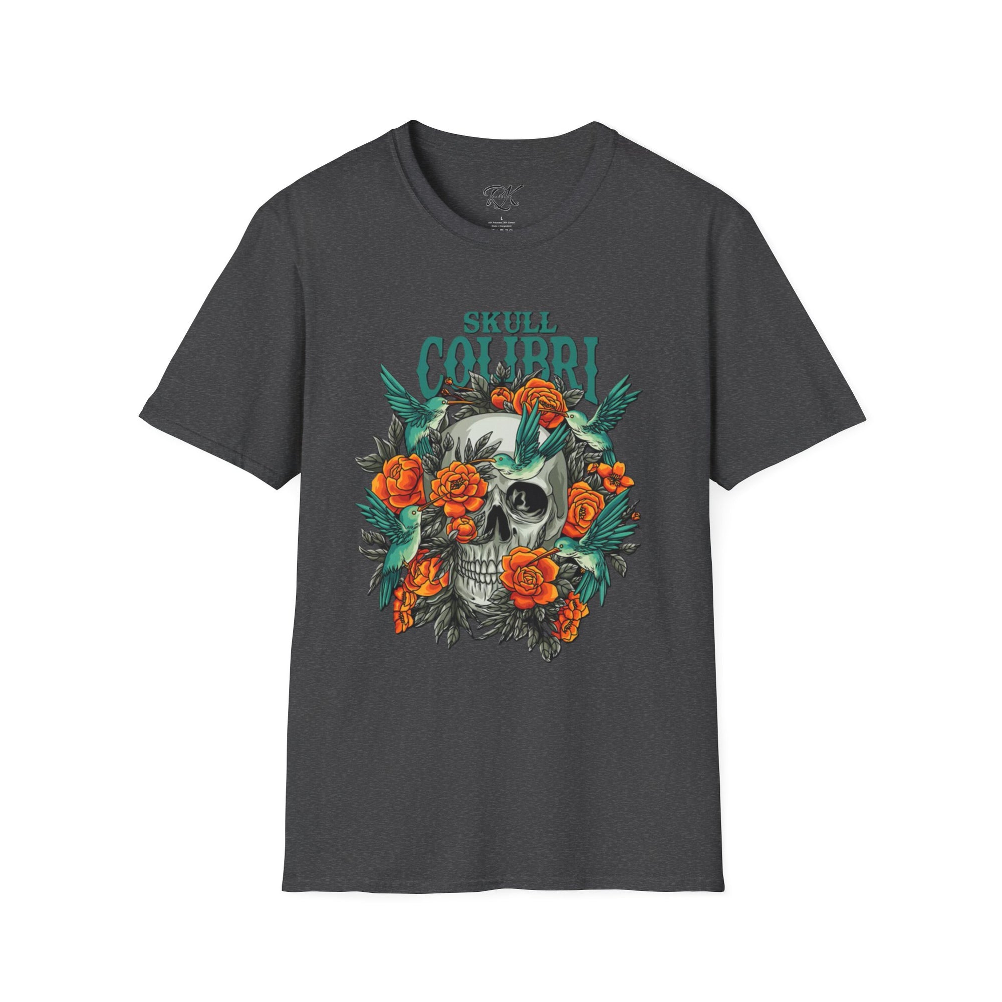 Skull & Roses Unisex T-Shirt, Casual Graphic Tee, Boho Shirt, Unique Gift, Festival Wear, Everyday Style