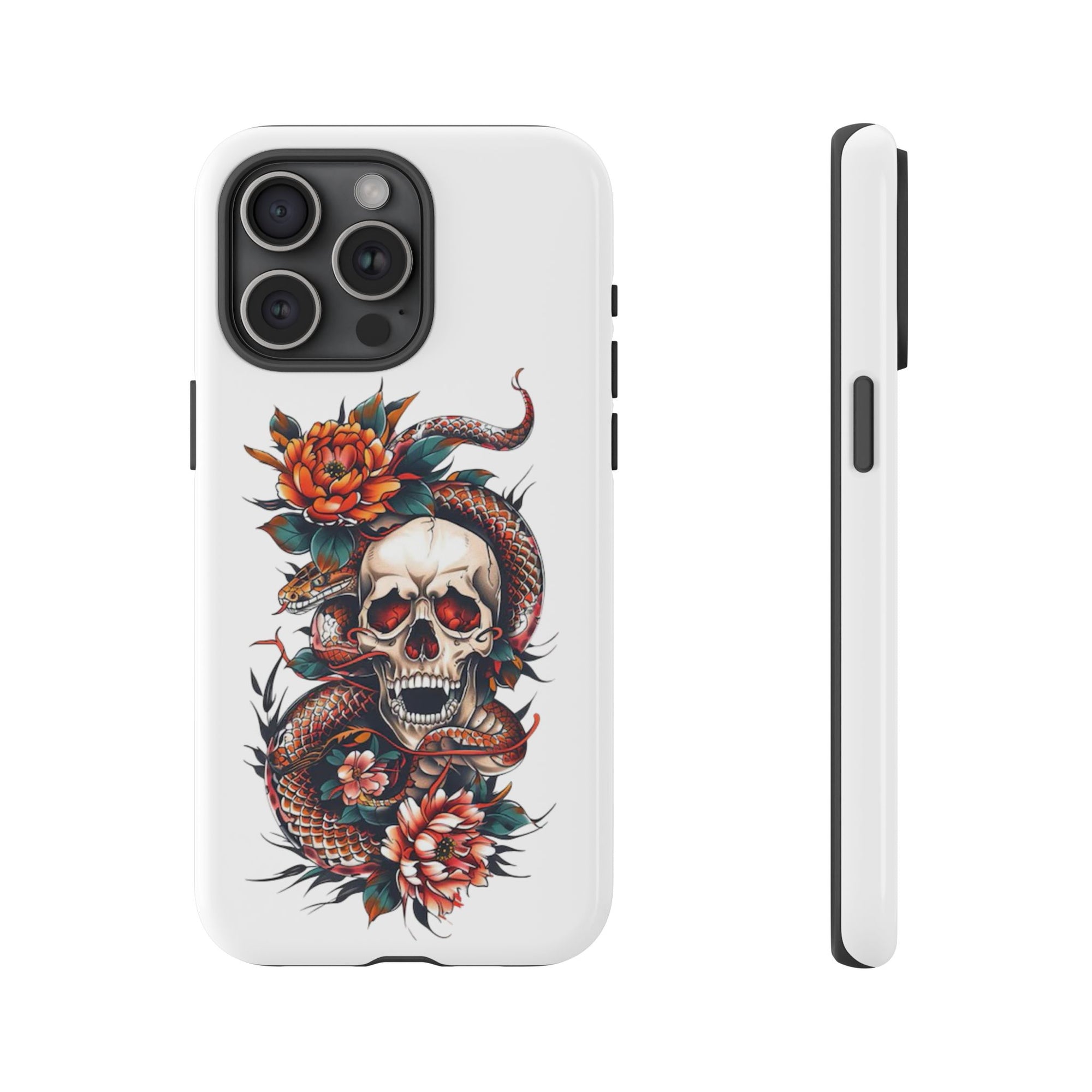 Tough Cases: Skull and Snake Phone Cases, Edgy Accessories, Alternative Fashion, Quirky Gift Ideas, Gothic Style