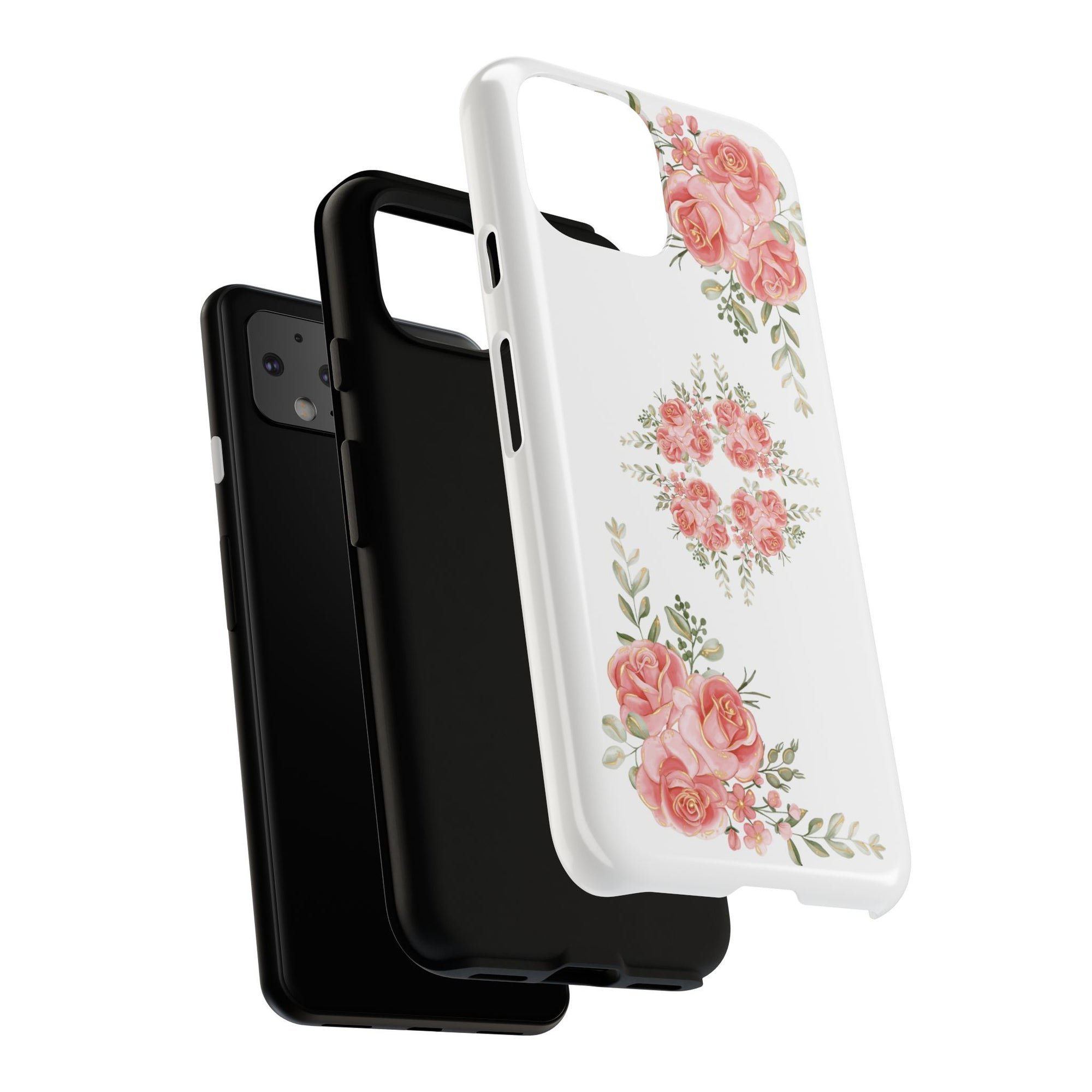 Floral Phone Case, Tough iPhone Case, Rose Design Case, Gift for Her, Floral Phone Cover