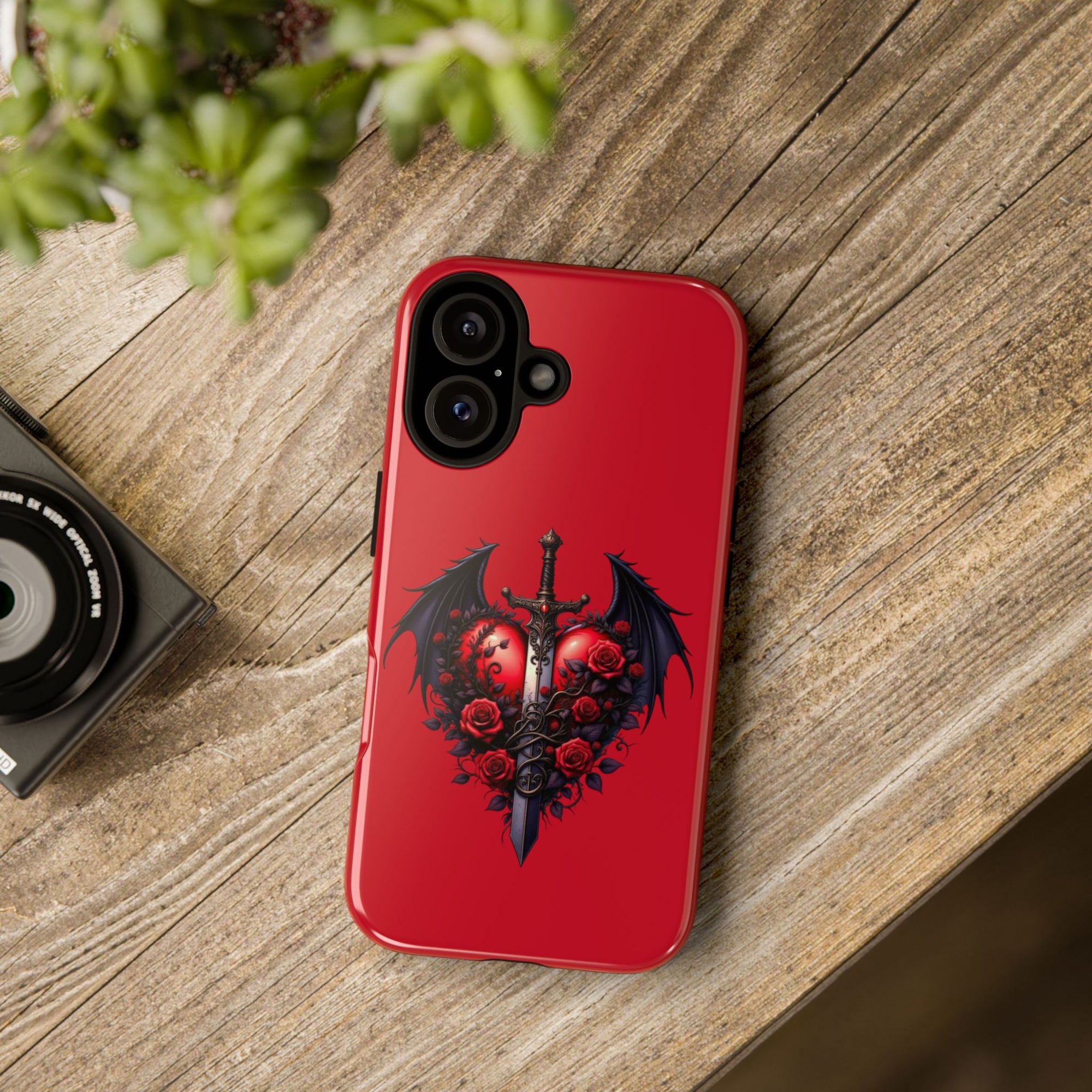 Tough Cases - Gothic Heart Phone Case, Edgy Accessories for Him, Unique Gifts for Her, Valentine's Day, Birthday, Artsy Phone Cover