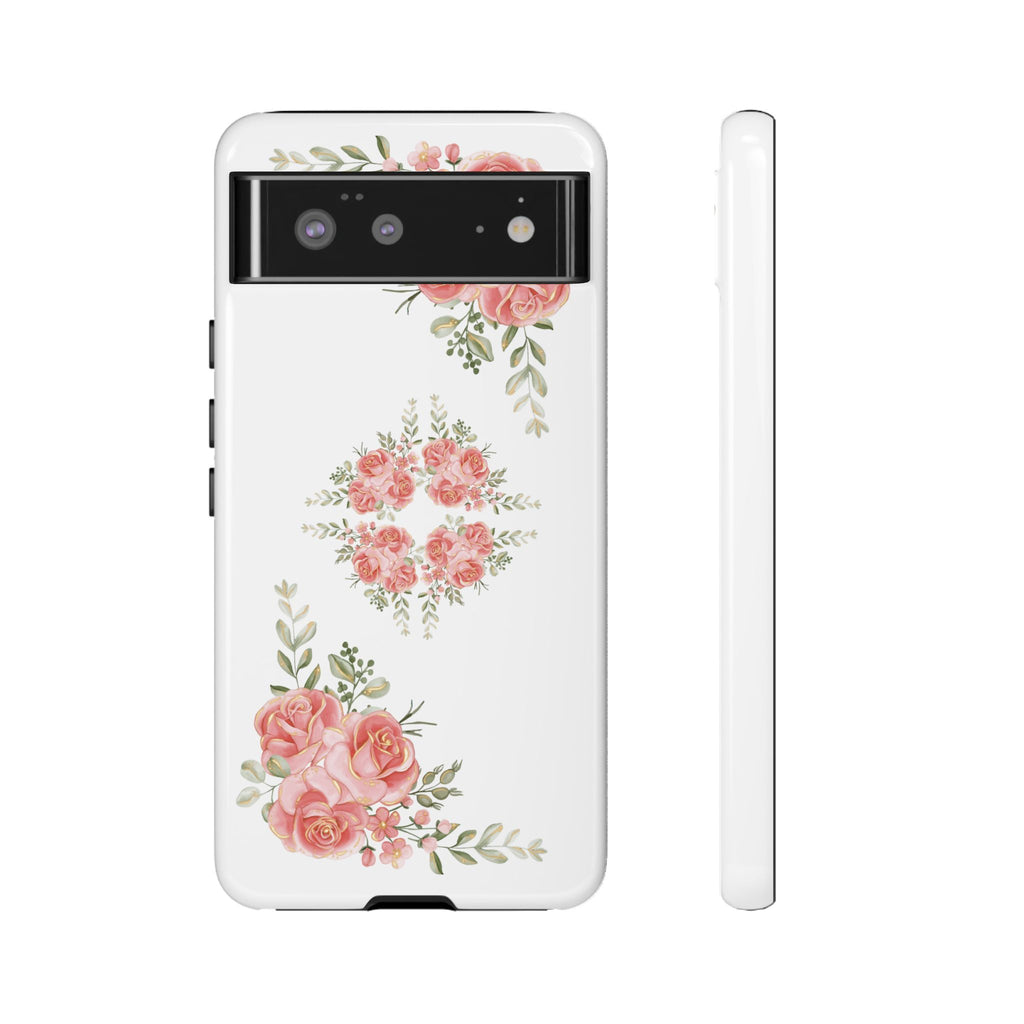 Floral Phone Case, Tough iPhone Case, Rose Design Case, Gift for Her, Floral Phone Cover