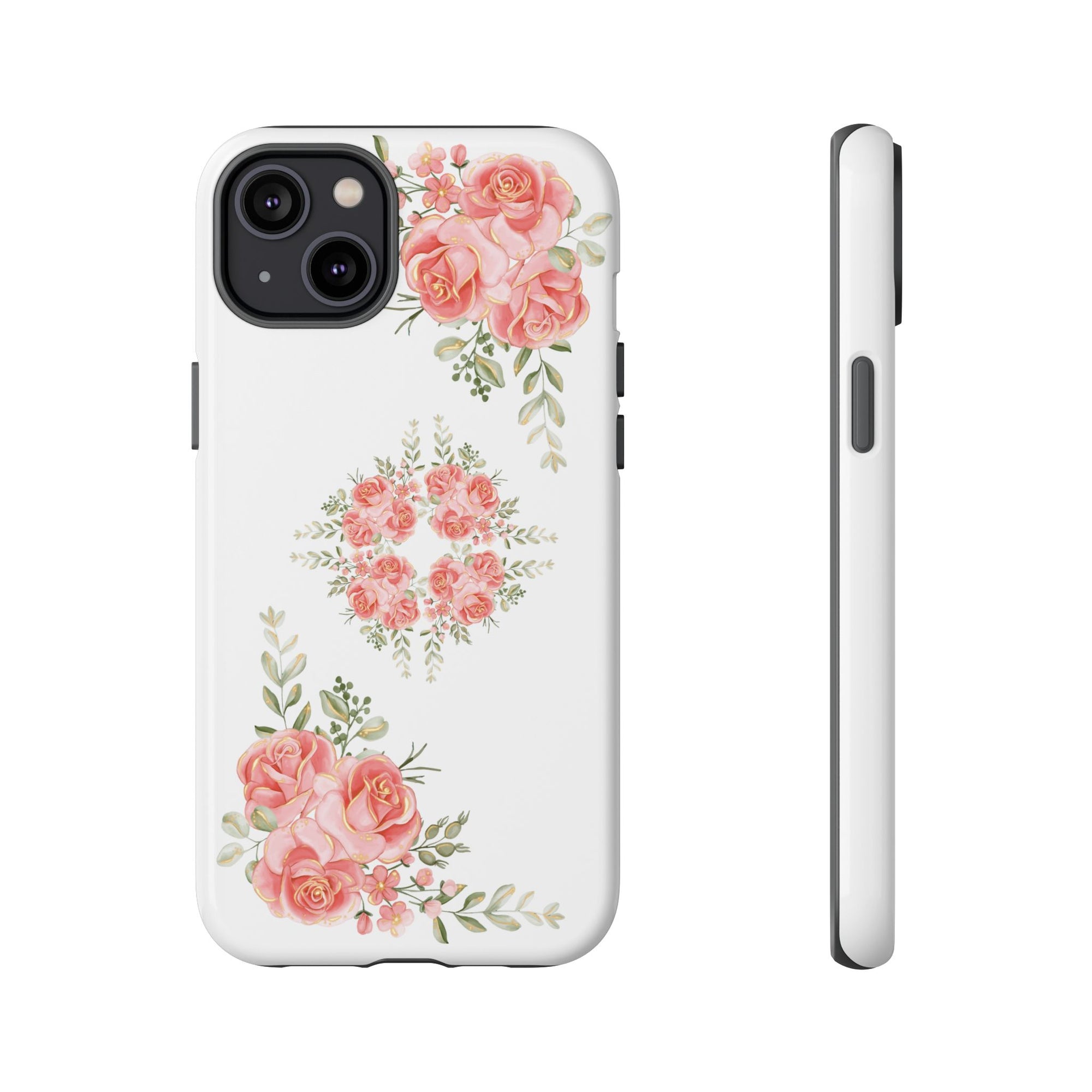 Floral Phone Case, Tough iPhone Case, Rose Design Case, Gift for Her, Floral Phone Cover