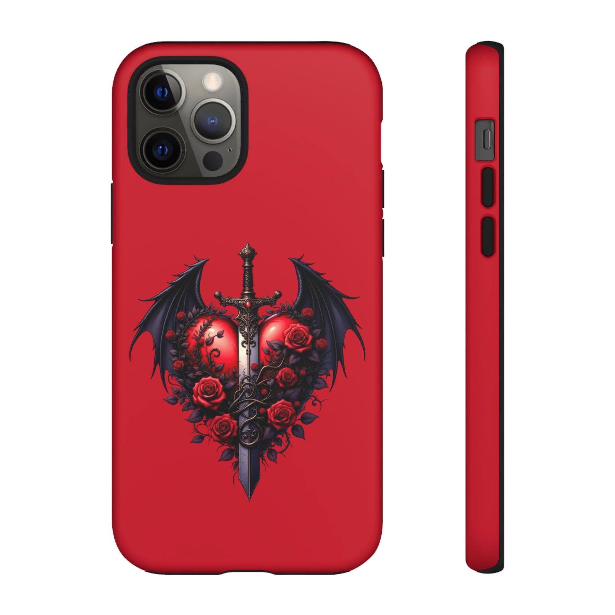 Tough Cases - Gothic Heart Phone Case, Edgy Accessories for Him, Unique Gifts for Her, Valentine's Day, Birthday, Artsy Phone Cover