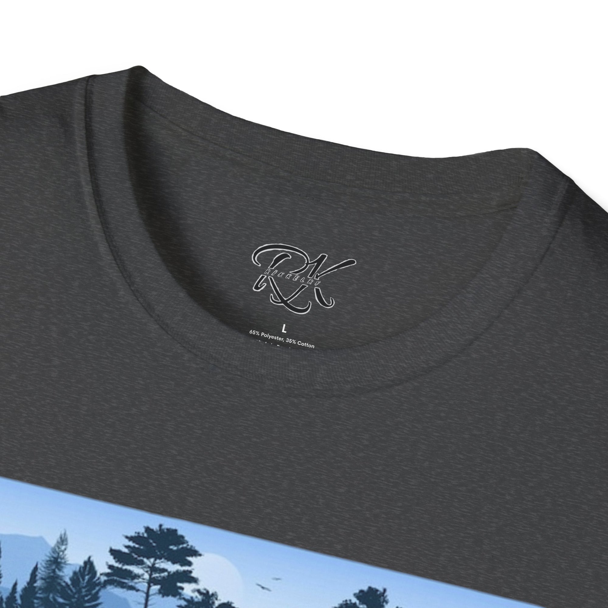 Mountain Landscape Unisex Softstyle T-Shirt | Nature Lover Gift, Outdoor Adventure Tee, Relaxed Fit, Casual Wear, Camping Shirt