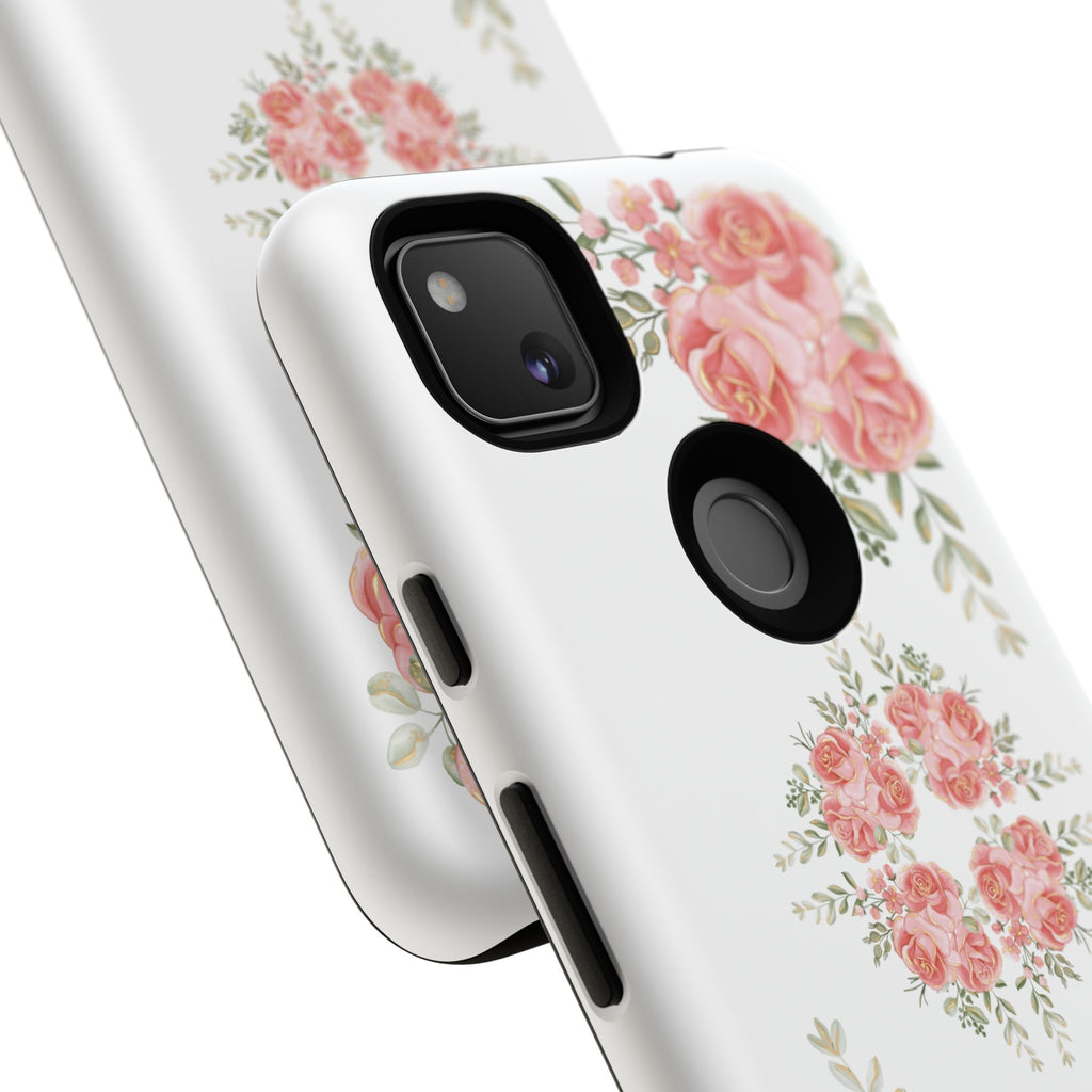 Floral Phone Case, Tough iPhone Case, Rose Design Case, Gift for Her, Floral Phone Cover