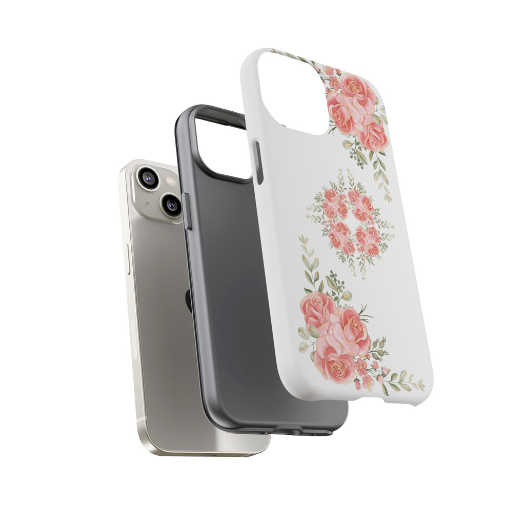 Floral Phone Case, Tough iPhone Case, Rose Design Case, Gift for Her, Floral Phone Cover