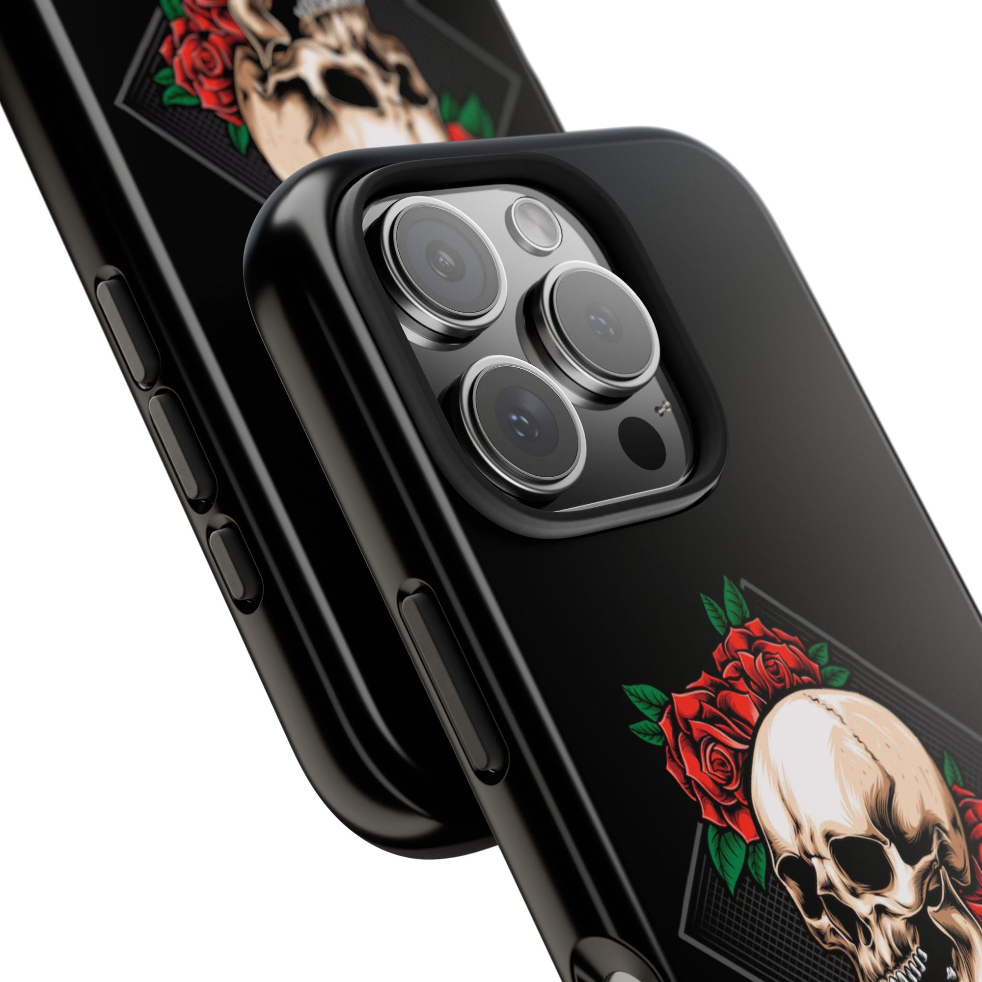 Tough Phone Cases with Skull and Roses Design | Edgy Protection, iPhone & Android Covers, Gothic Gifts, Unique Phone Accessories