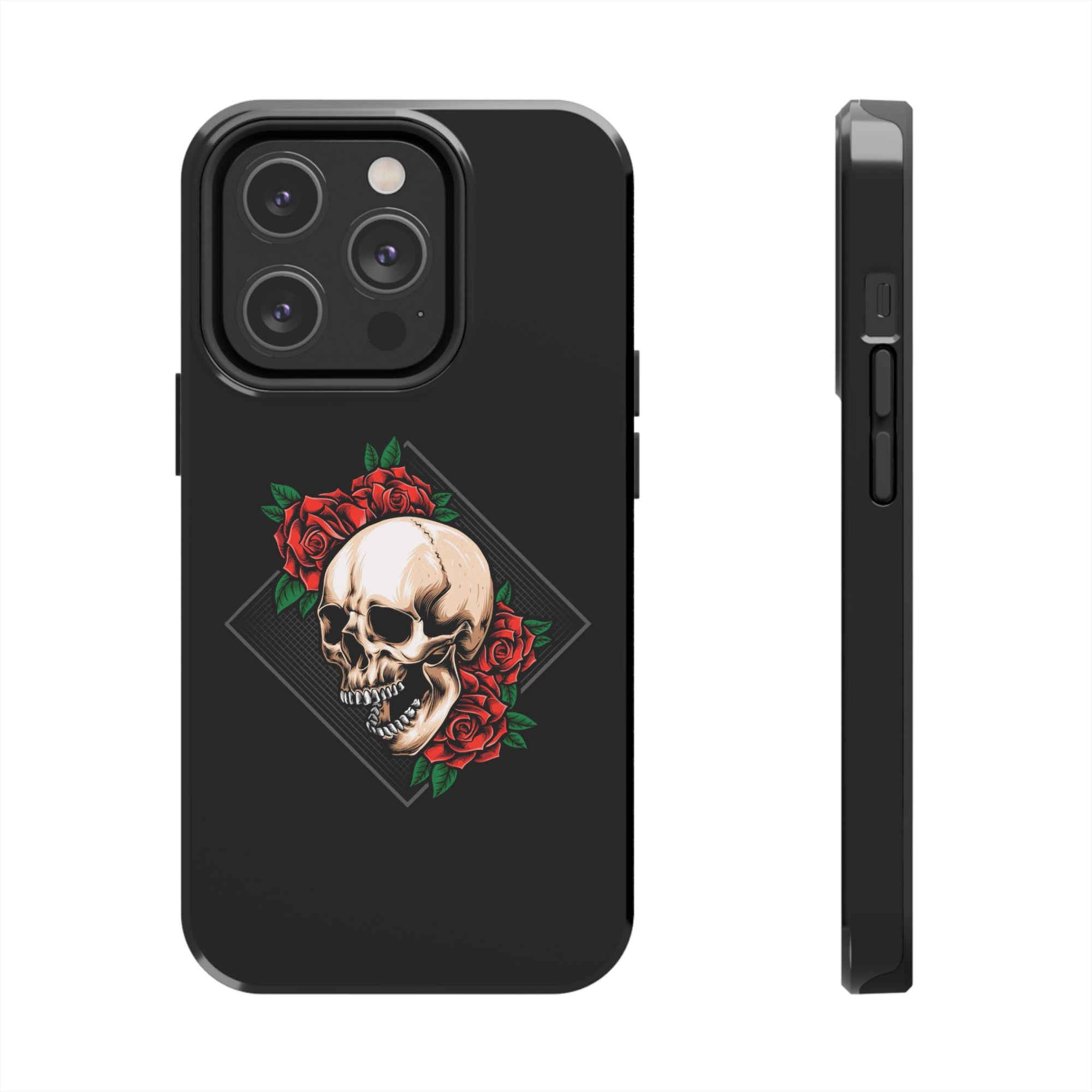 Tough Phone Cases with Skull and Roses Design | Edgy Protection, iPhone & Android Covers, Gothic Gifts, Unique Phone Accessories