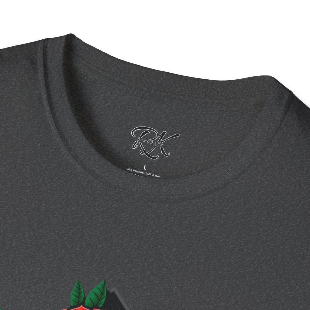 Skull and Roses T-Shirt | Edgy Unisex Softstyle Tee for Music Lovers, Halloween, Casual Wear, Gift Idea, Streetwear