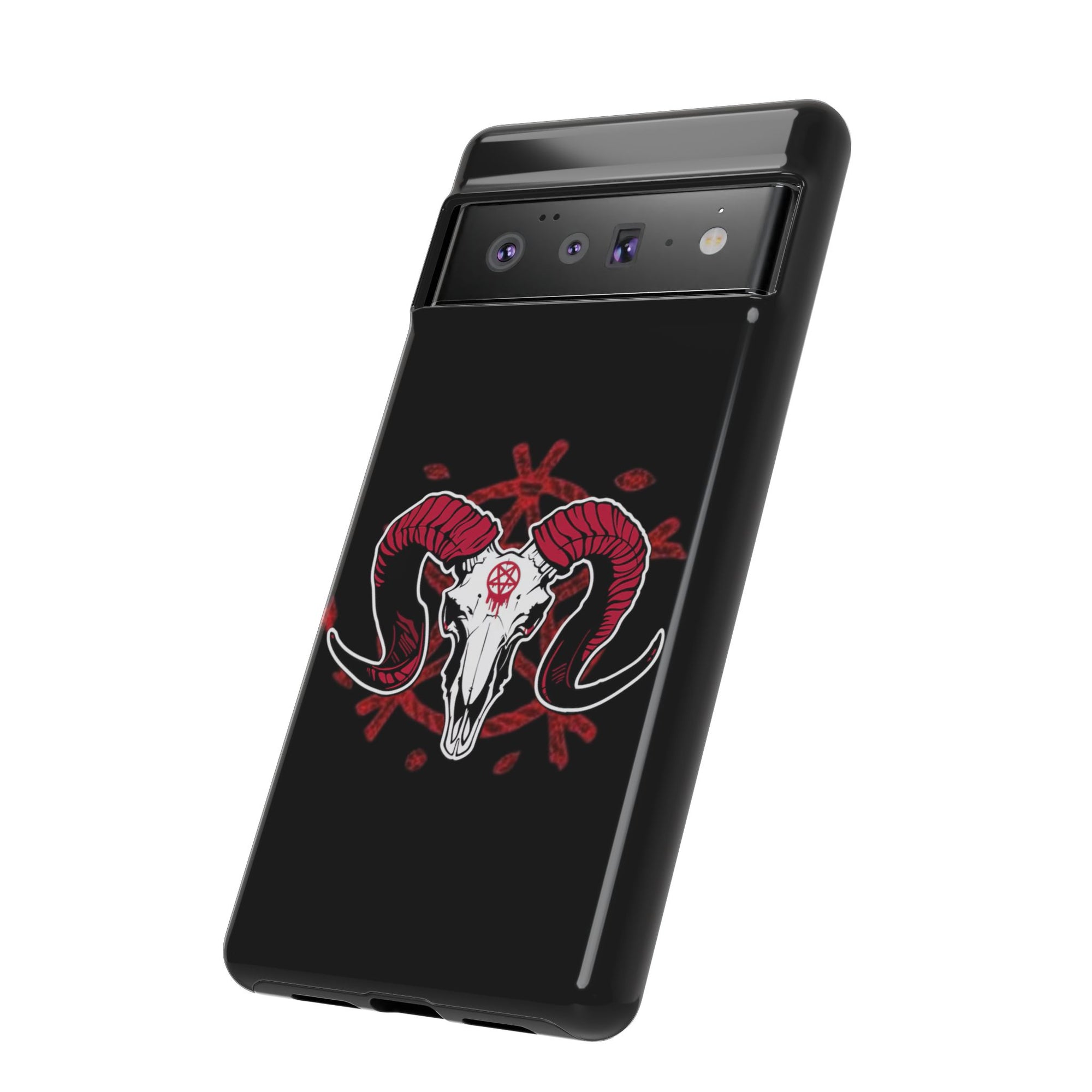 Tough Cases: Dark Aesthetic Phone Case, Gothic Phone Cover, Unique Gift for Him, Occult Design, Animal Skull Artwork, Halloween Decor