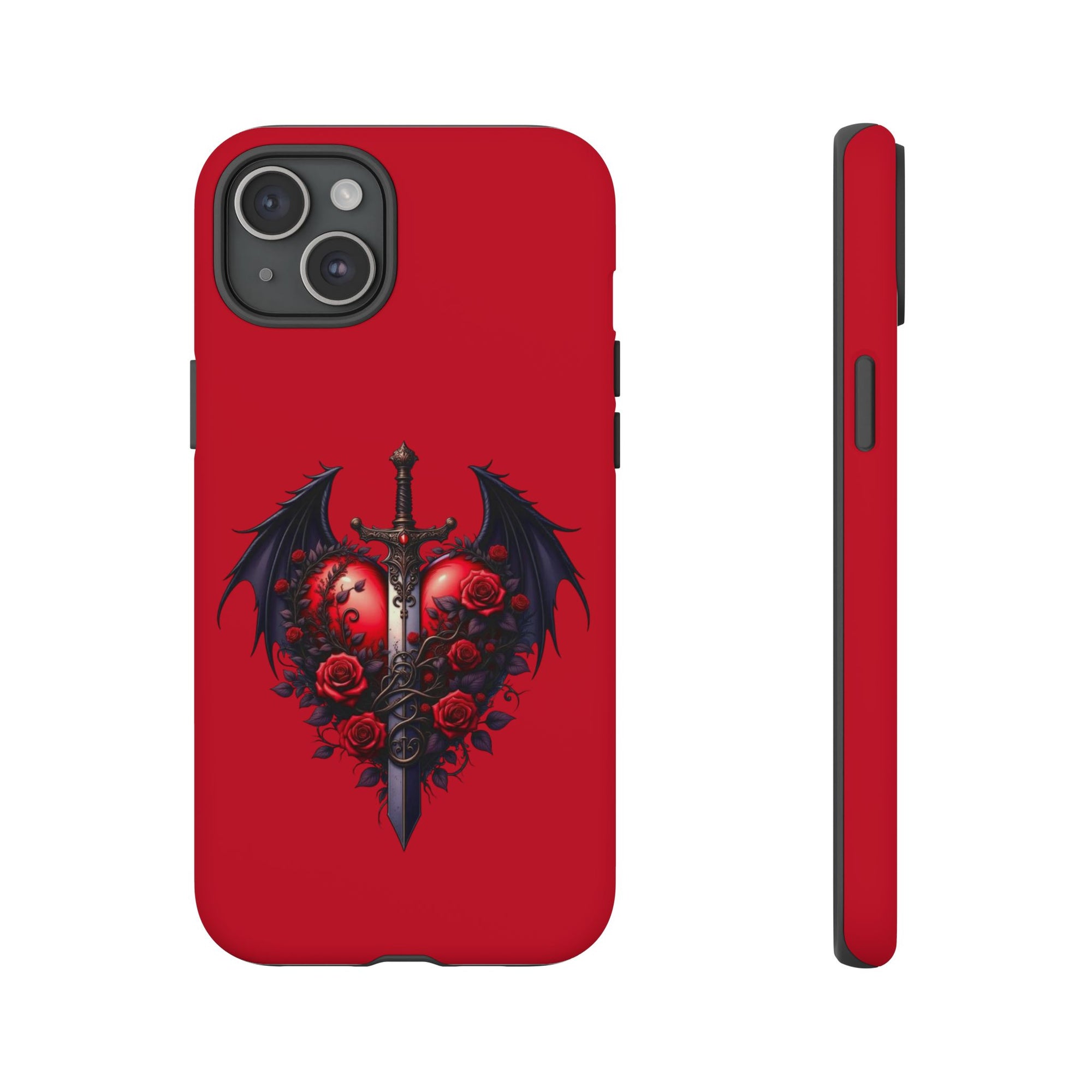 Tough Cases - Gothic Heart Phone Case, Edgy Accessories for Him, Unique Gifts for Her, Valentine's Day, Birthday, Artsy Phone Cover
