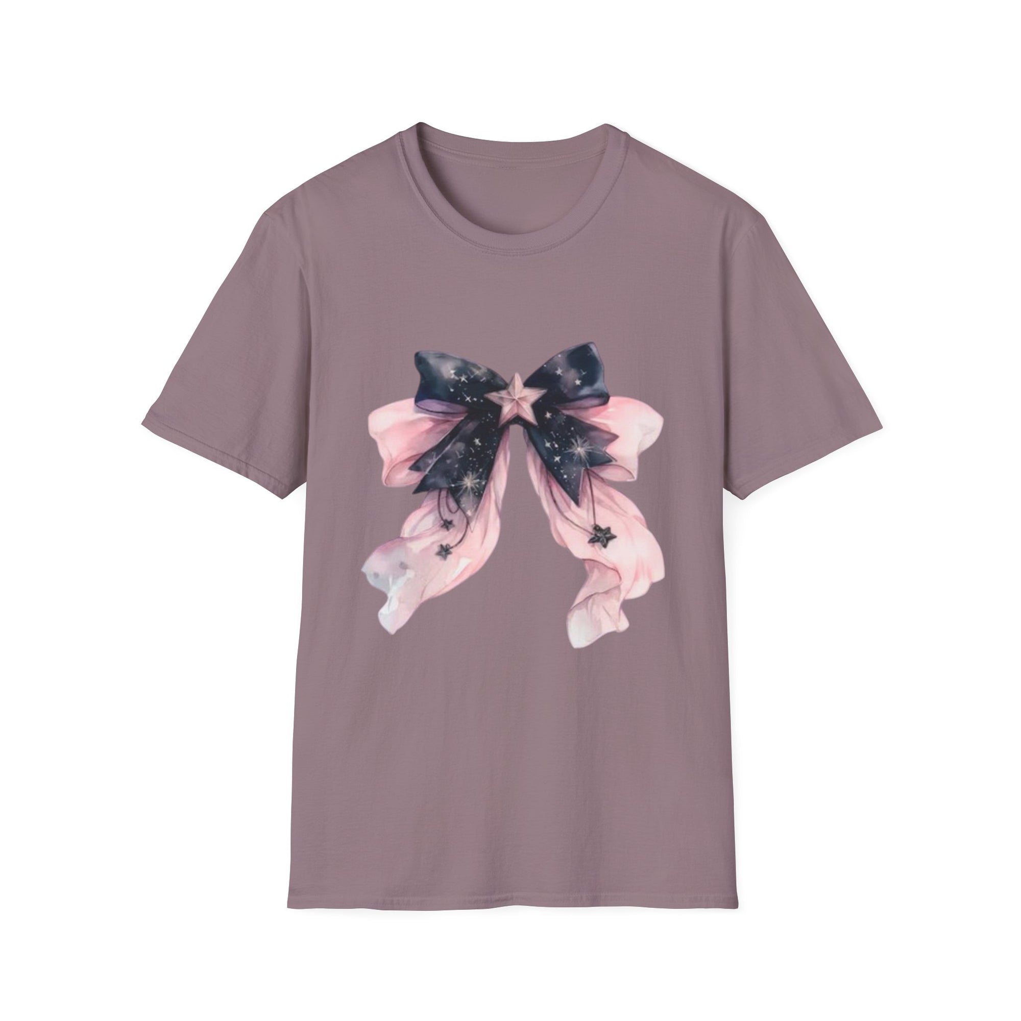 Whimsical Starry Bow T-Shirt, Cute Graphic Tee, Casual Wear, Gift for Her, Summer Fashion, Birthday Present