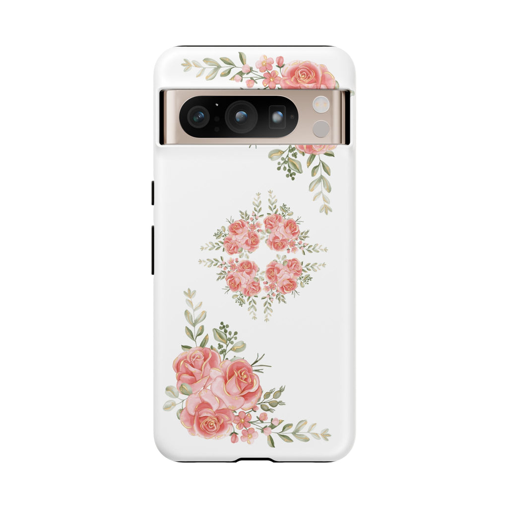 Floral Phone Case, Tough iPhone Case, Rose Design Case, Gift for Her, Floral Phone Cover