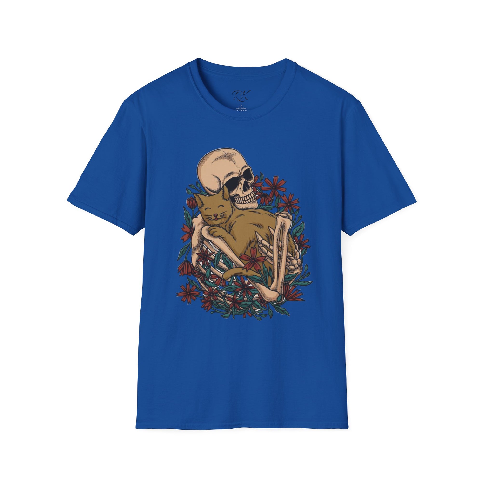 Skeleton Floral Unisex T-Shirt, Cute Grunge Tee, Quirky Halloween Shirt, Casual Everyday Wear, Unique Graphic Top