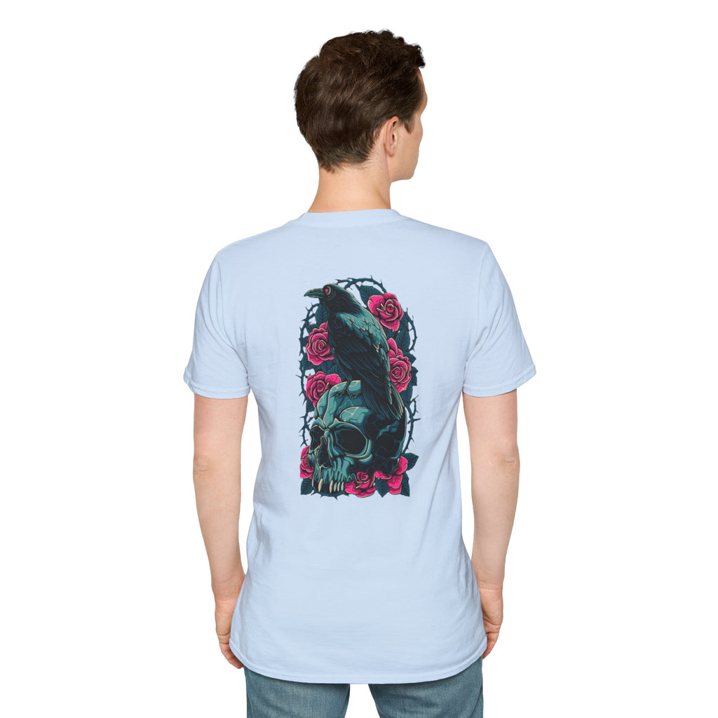 Gothic Skull & Rose Unisex T-Shirt | Boho Style Tee, Casual Wear, Gift for Her, Halloween Shirt, Graphic Tee