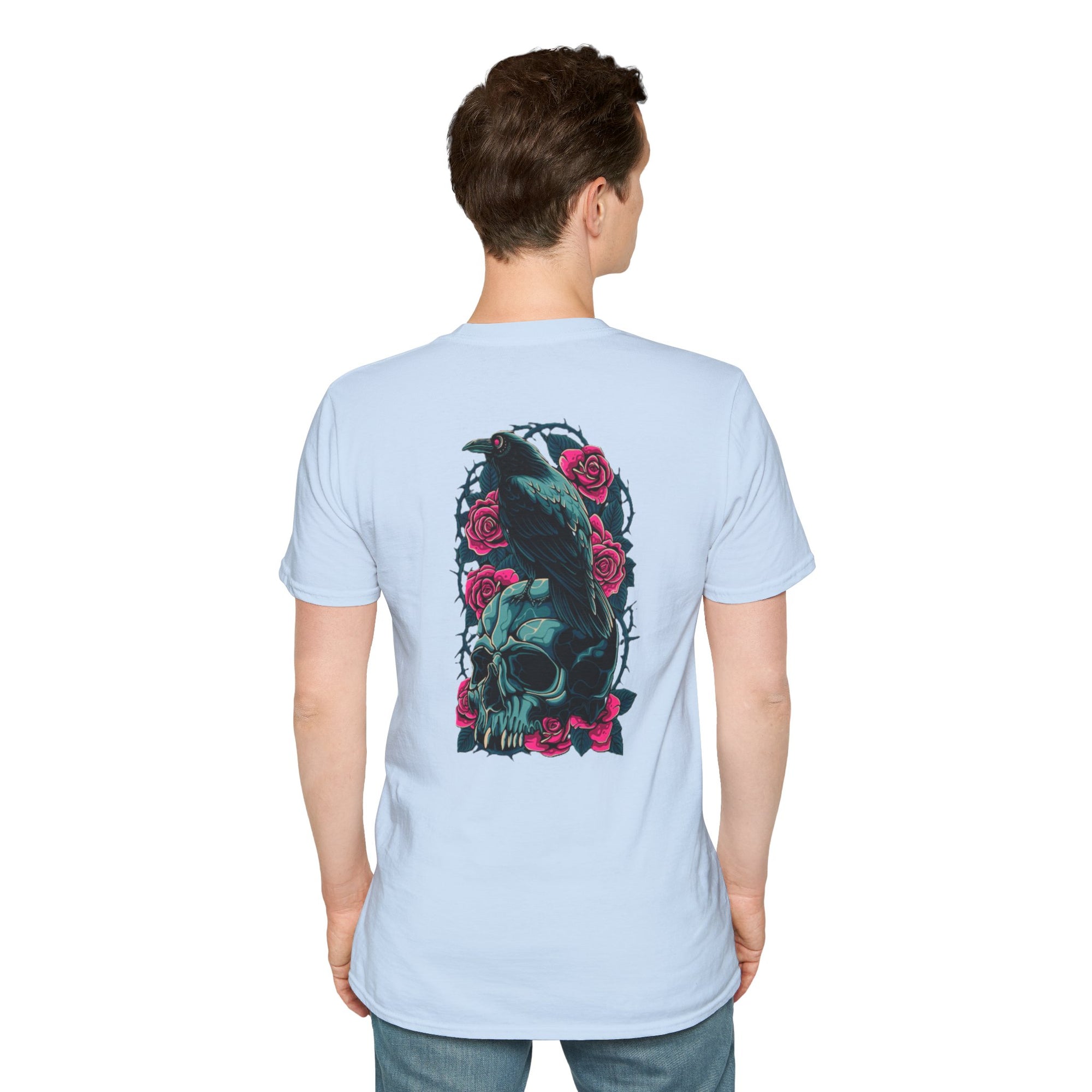 Gothic Skull & Rose Unisex T-Shirt | Boho Style Tee, Casual Wear, Gift for Her, Halloween Shirt, Graphic Tee