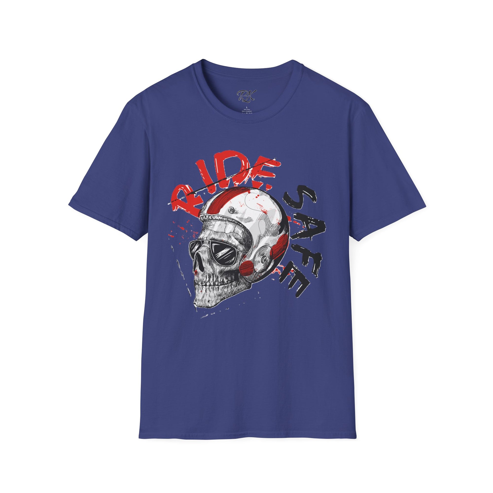 Ride Safe Skull T-Shirt | Unisex Softstyle Tee for Bikers | Perfect for Motorcyclists, Casual Wear, Gifts, and Events