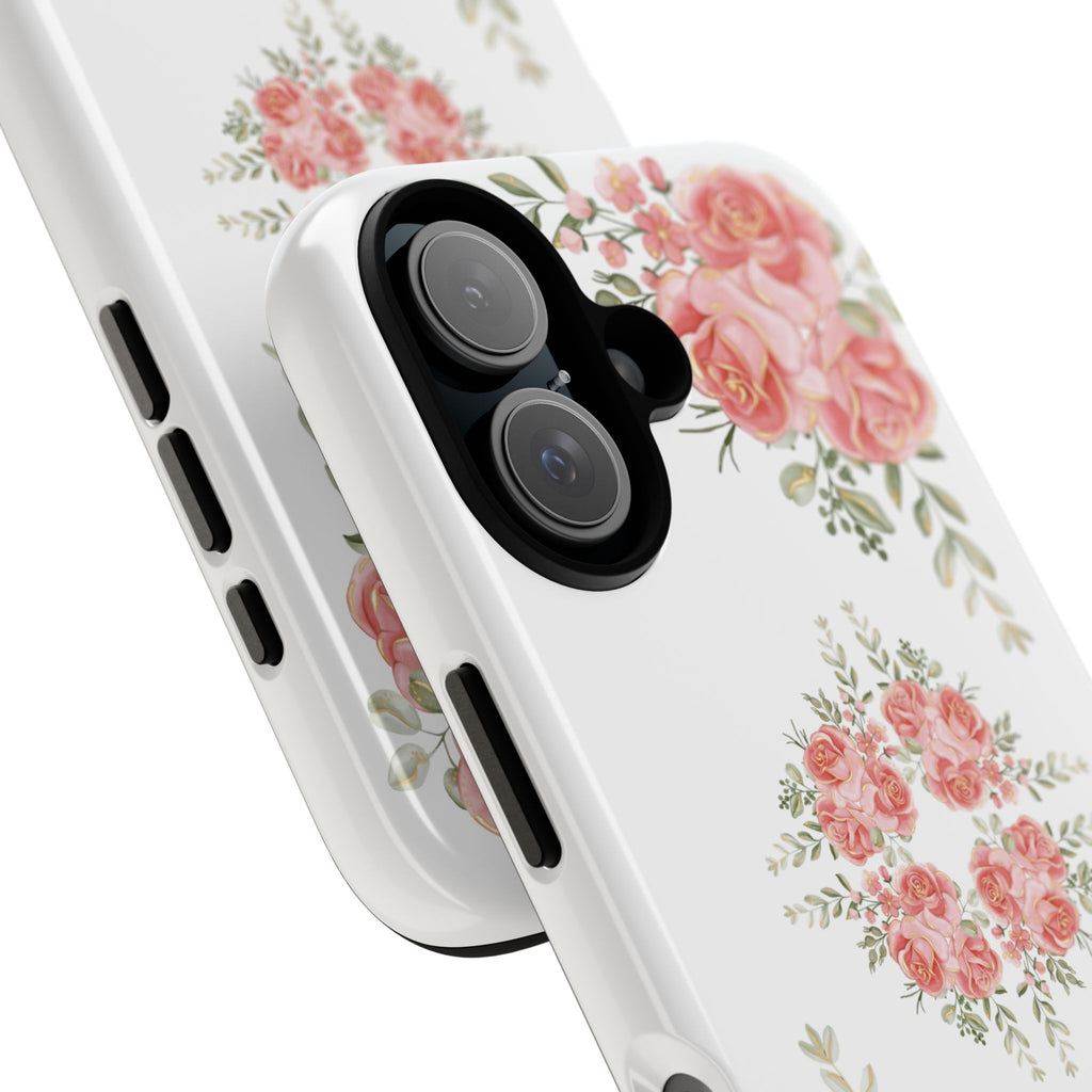 Floral Phone Case, Tough iPhone Case, Rose Design Case, Gift for Her, Floral Phone Cover