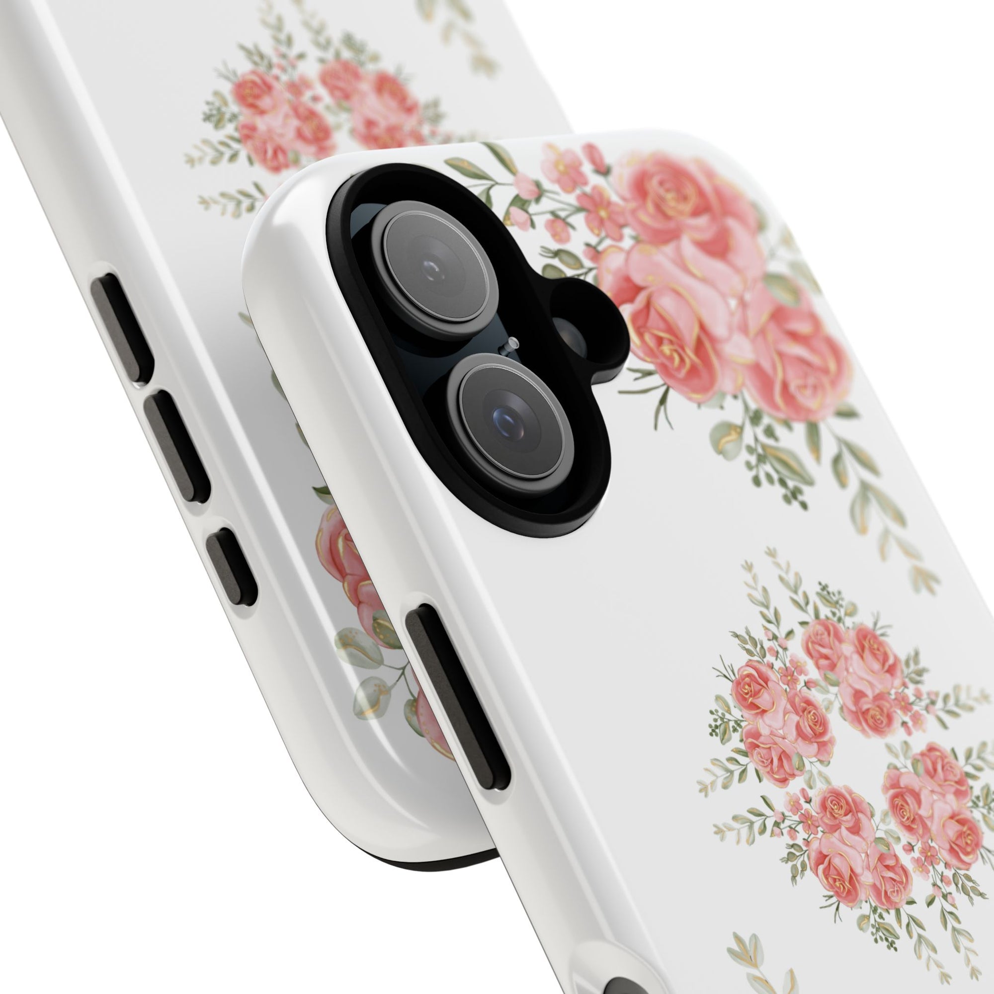 Floral Phone Case, Tough iPhone Case, Rose Design Case, Gift for Her, Floral Phone Cover