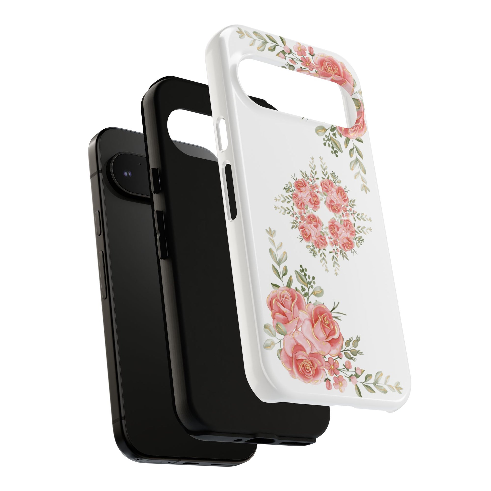 Floral Phone Case, Tough iPhone Case, Rose Design Case, Gift for Her, Floral Phone Cover