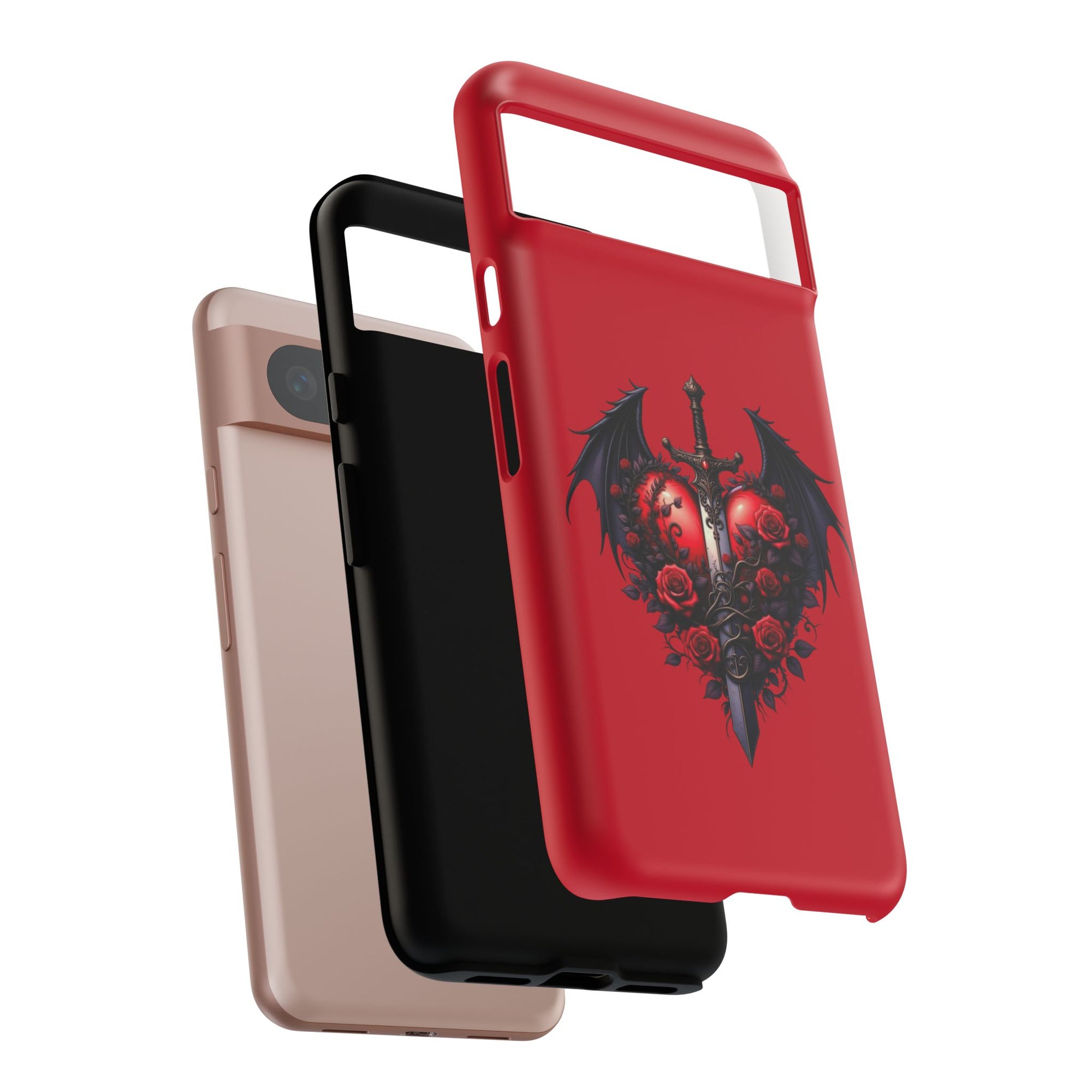 Tough Cases - Gothic Heart Phone Case, Edgy Accessories for Him, Unique Gifts for Her, Valentine's Day, Birthday, Artsy Phone Cover