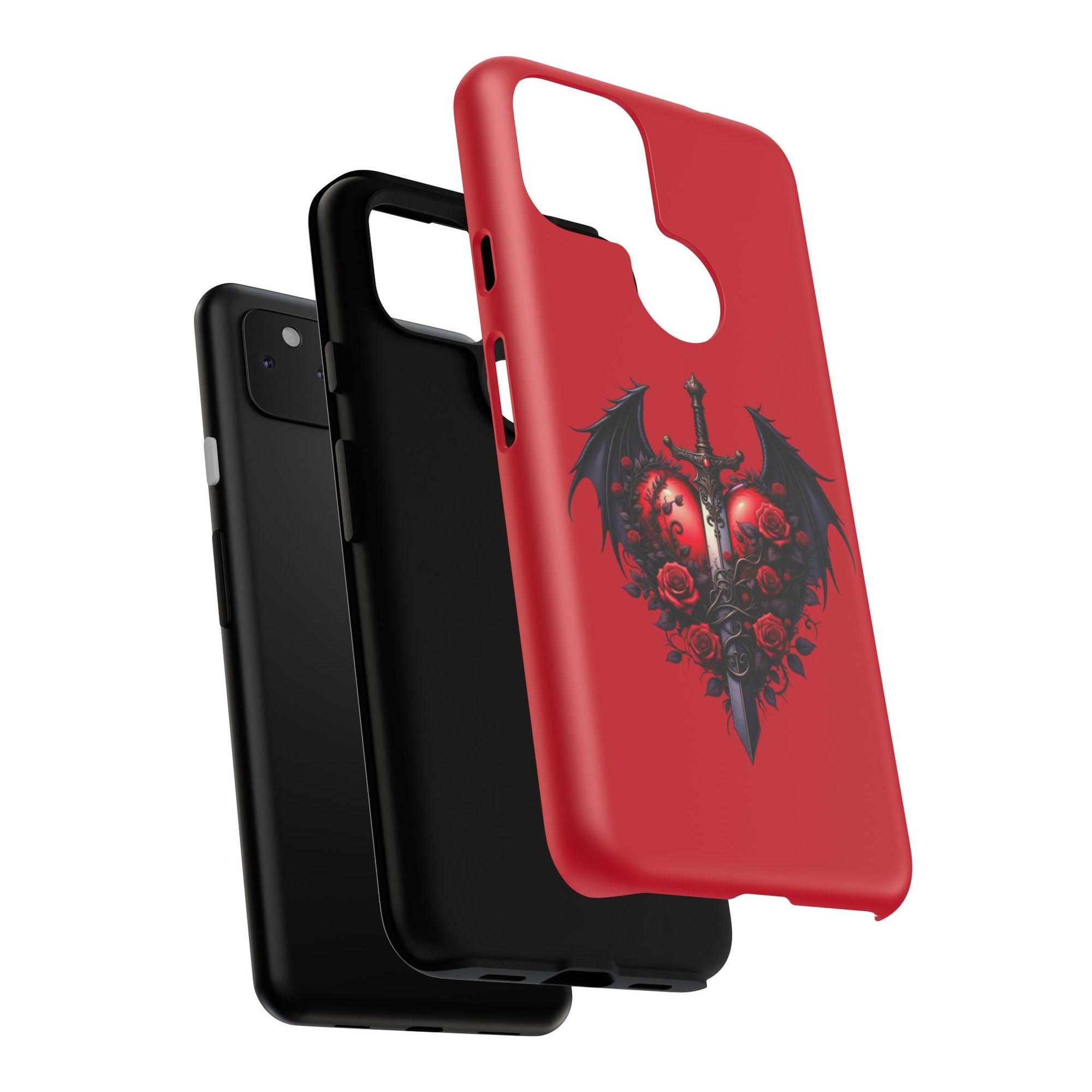 Tough Cases - Gothic Heart Phone Case, Edgy Accessories for Him, Unique Gifts for Her, Valentine's Day, Birthday, Artsy Phone Cover