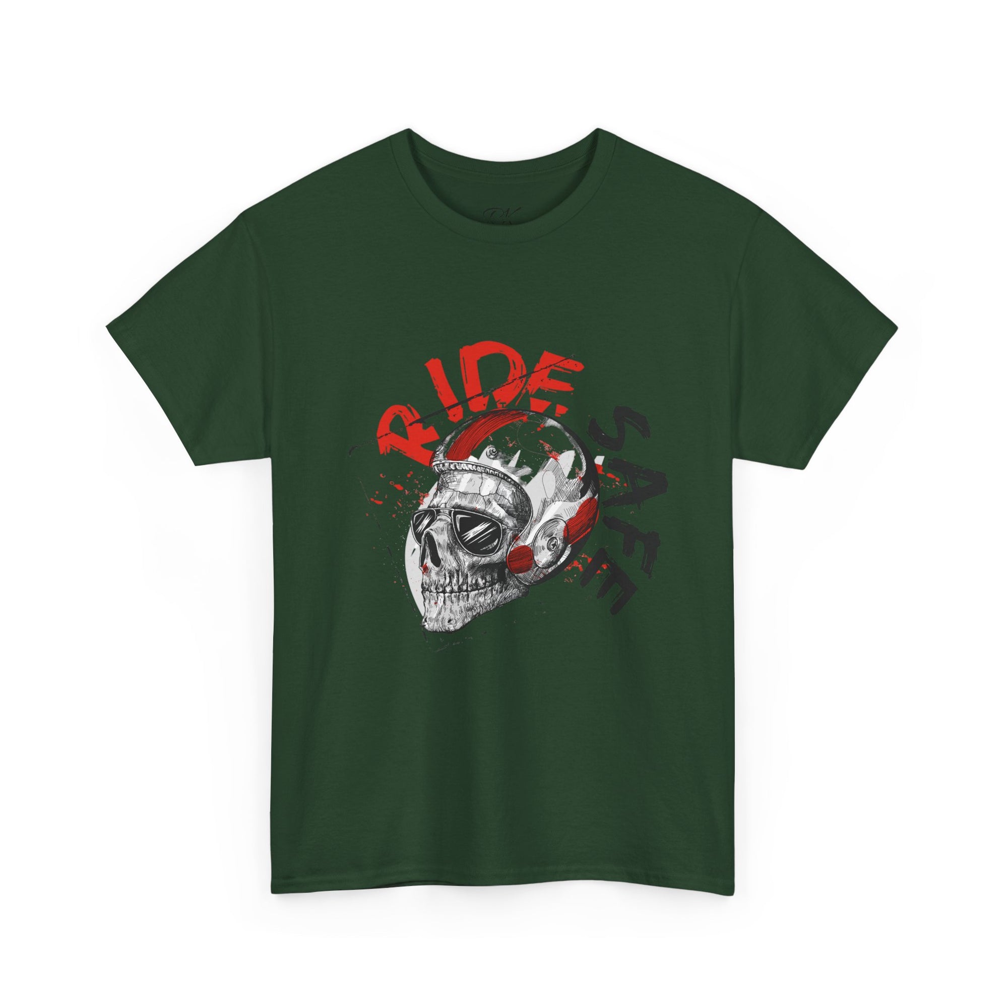 Skull Themed Ride Safe Tee, Unisex Heavy Cotton T-Shirt, Motorcycle Tee, Biker Apparel, Gift for Riders, Casual Wear
