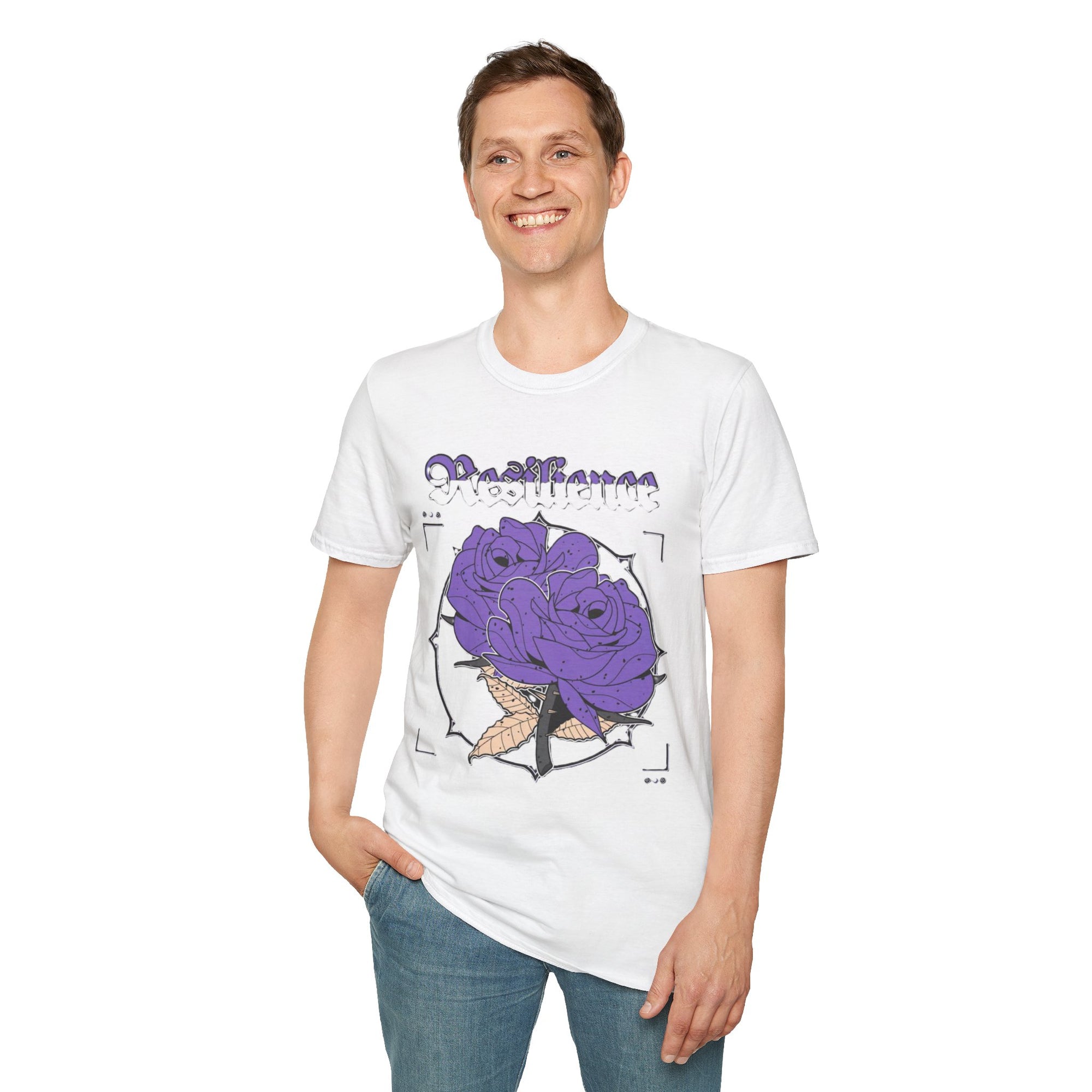 Purple Rose Graphic T-Shirt, Soft Stylish Tee, Unisex Floral Apparel, Gift for Her, Spring Outfit Idea, Vintage Aesthetic Top
