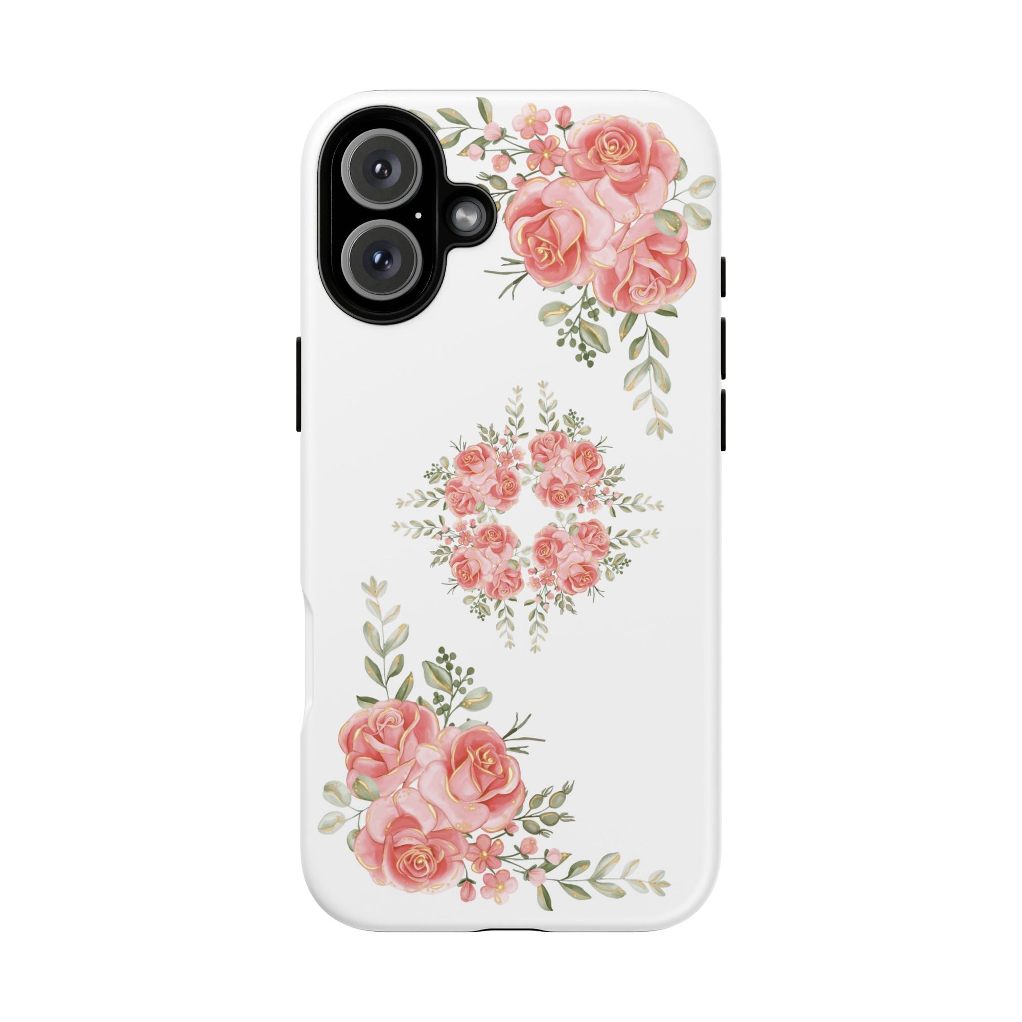 Floral Phone Case, Tough iPhone Case, Rose Design Case, Gift for Her, Floral Phone Cover