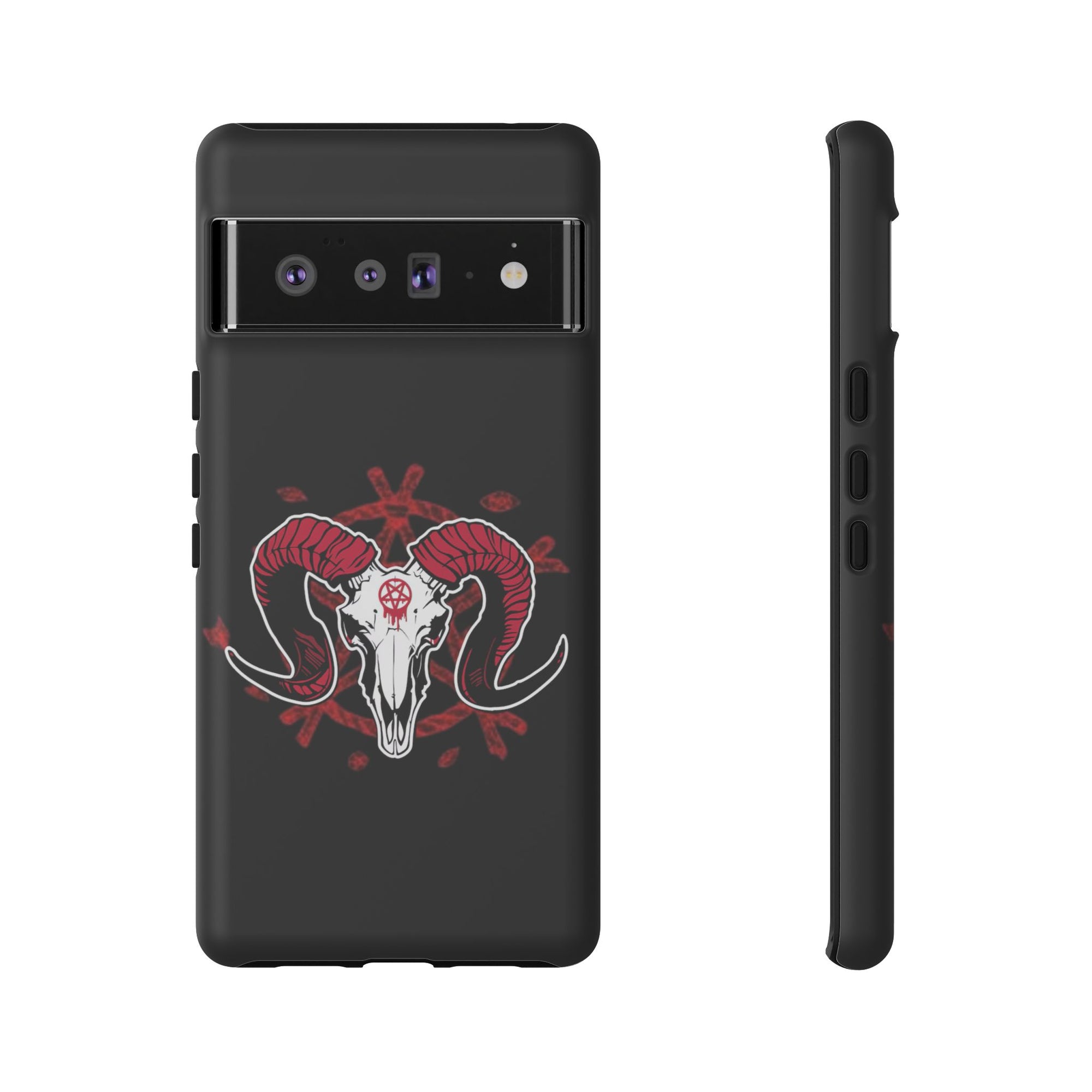 Tough Cases: Dark Aesthetic Phone Case, Gothic Phone Cover, Unique Gift for Him, Occult Design, Animal Skull Artwork, Halloween Decor