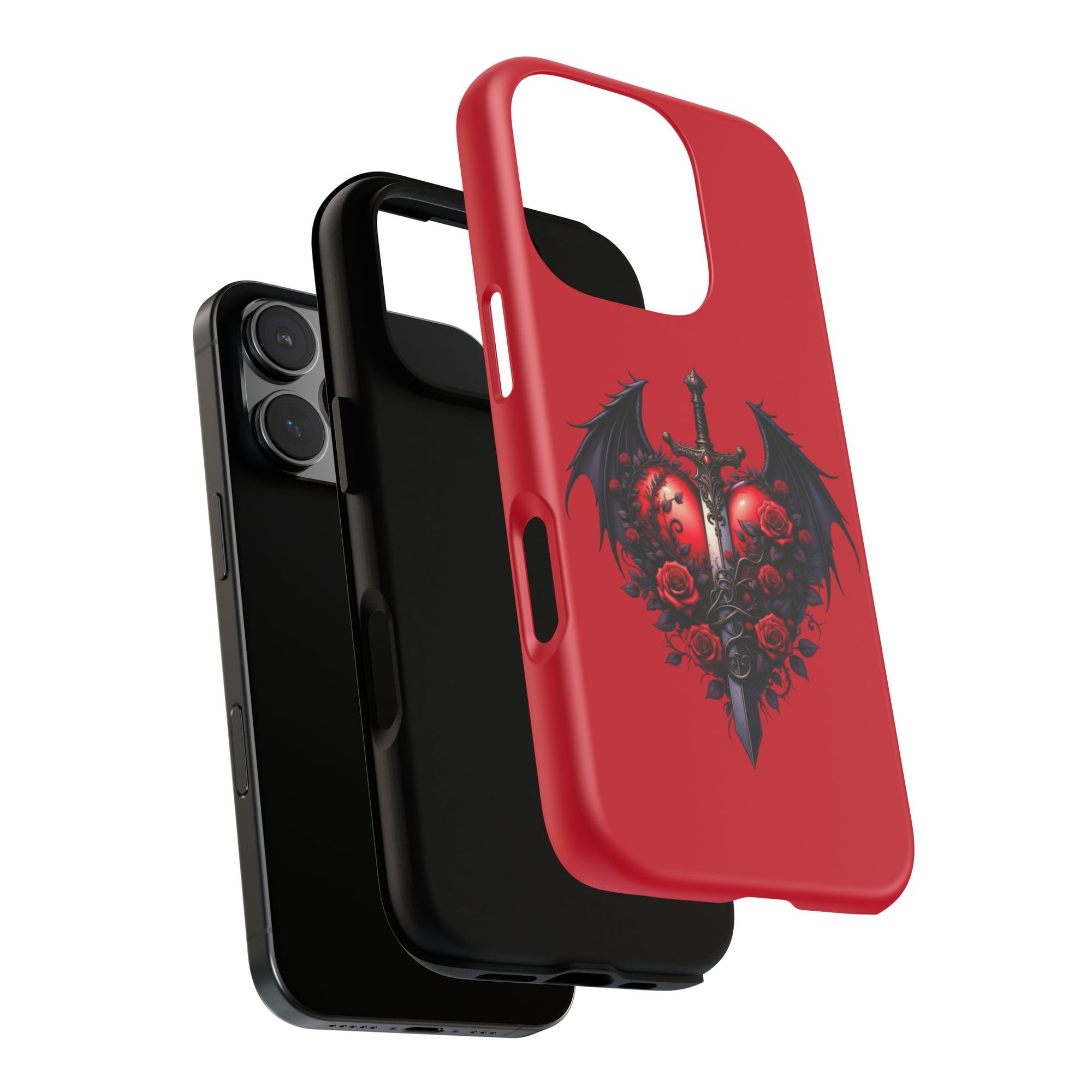 Tough Cases - Gothic Heart Phone Case, Edgy Accessories for Him, Unique Gifts for Her, Valentine's Day, Birthday, Artsy Phone Cover