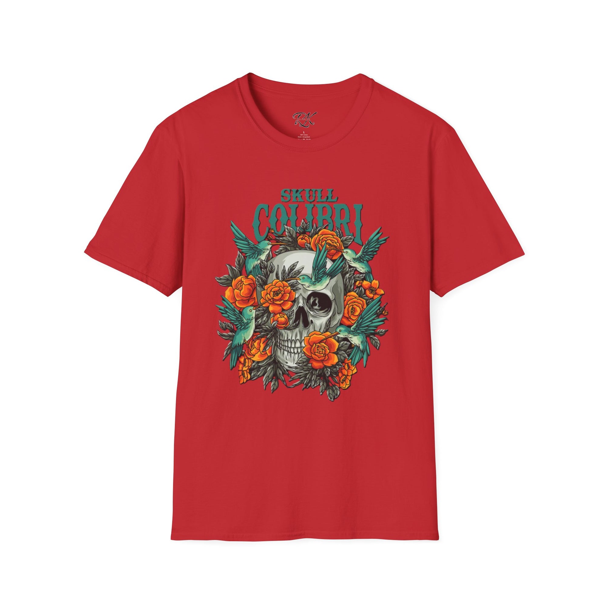 Skull & Roses Unisex T-Shirt, Casual Graphic Tee, Boho Shirt, Unique Gift, Festival Wear, Everyday Style
