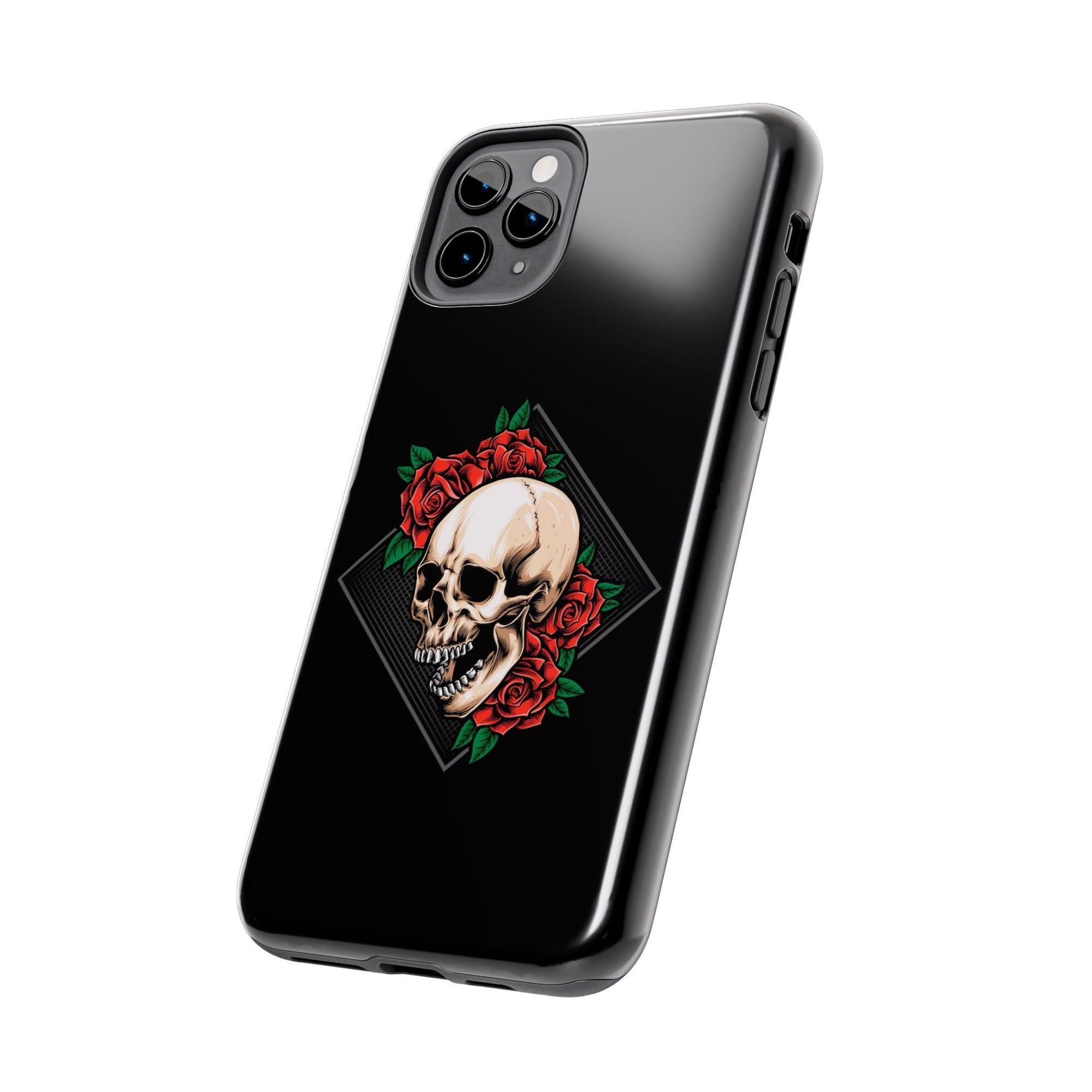 Tough Phone Cases with Skull and Roses Design | Edgy Protection, iPhone & Android Covers, Gothic Gifts, Unique Phone Accessories