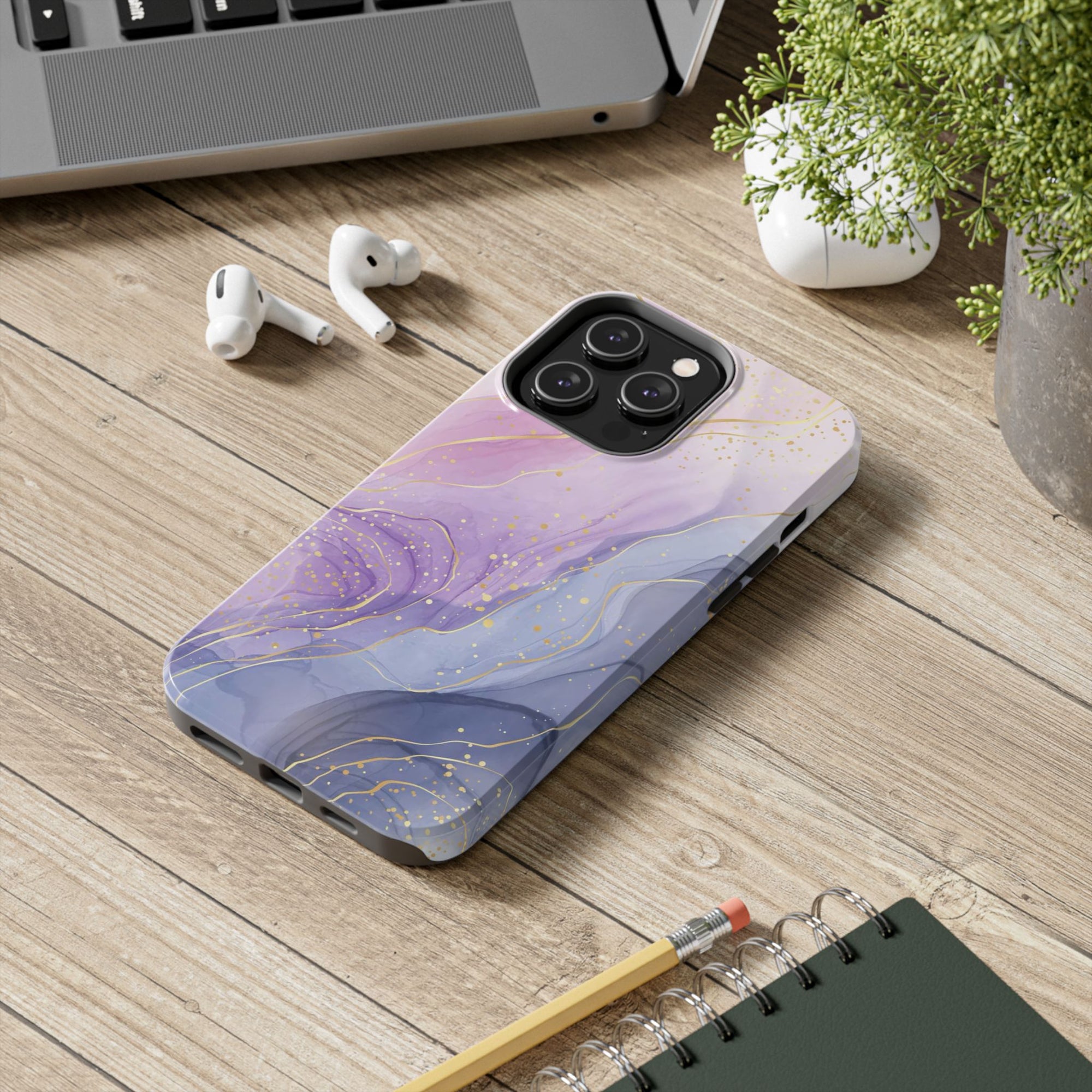 Elegant Abstract Tough Phone Cases for Stylish Protection, Gift for Her, Phone Accessories, Lavender Marble Design, Phone Cover for [...]