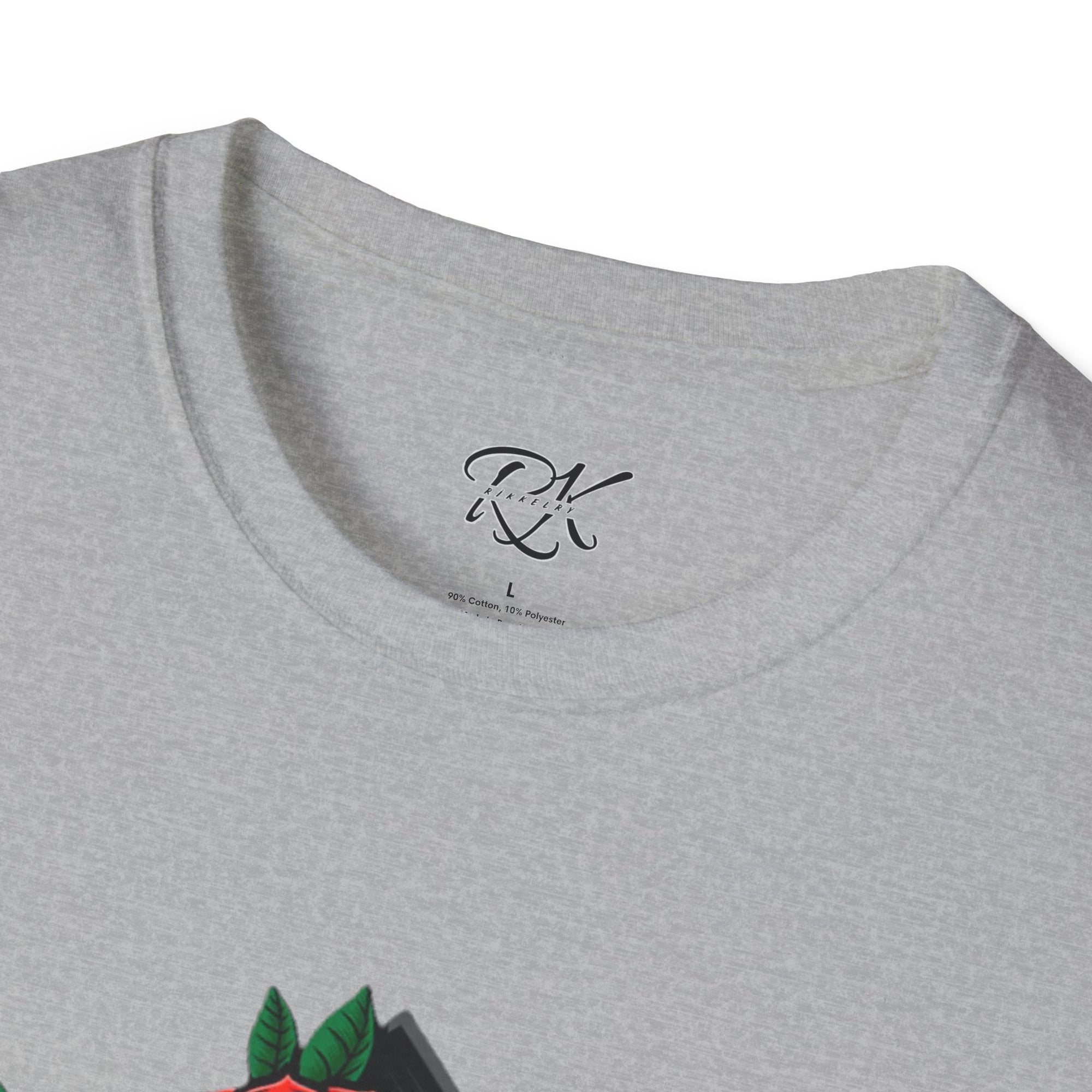 Skull and Roses T-Shirt | Edgy Unisex Softstyle Tee for Music Lovers, Halloween, Casual Wear, Gift Idea, Streetwear