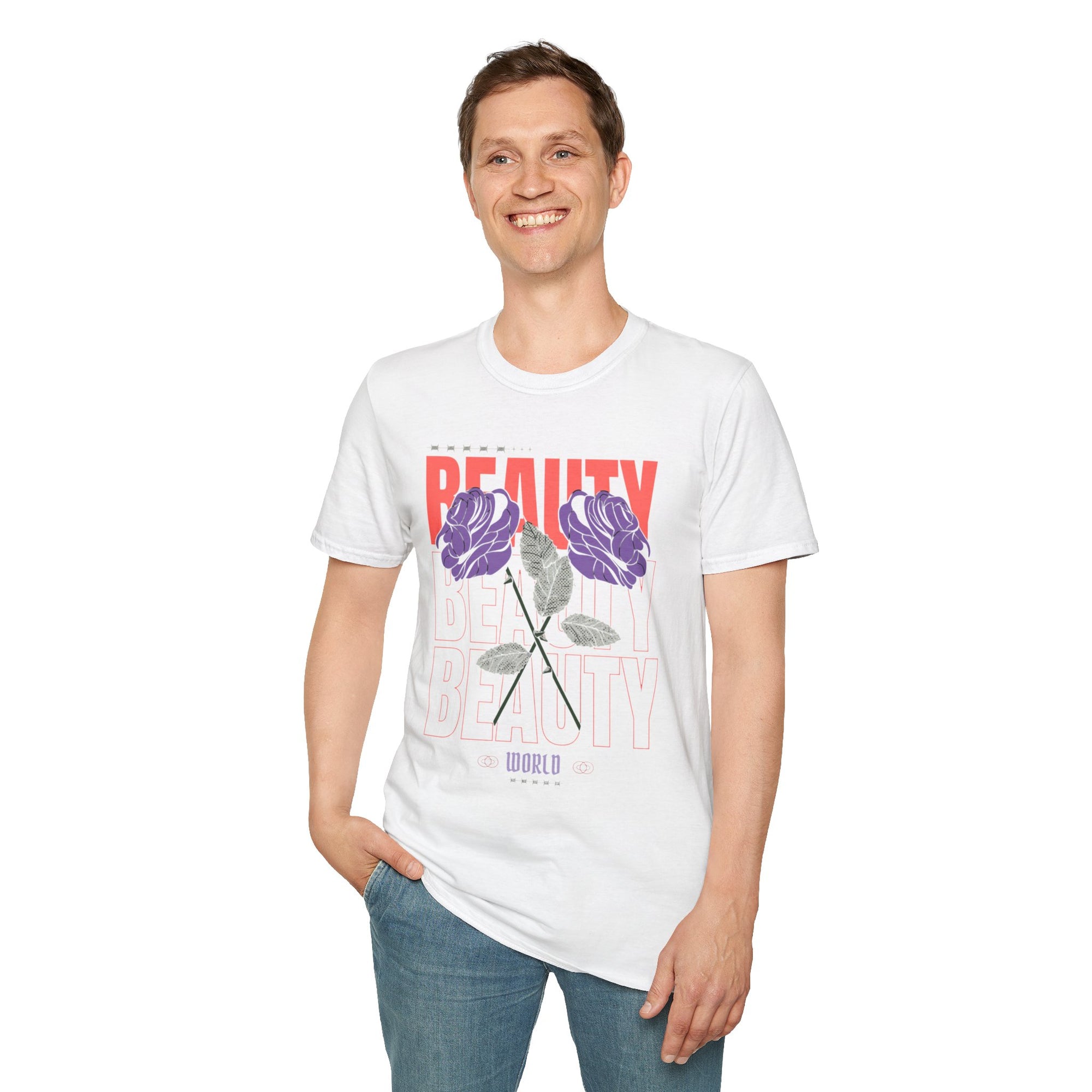 Beauty Floral Unisex Softstyle T-Shirt, Chic Casual Wear, Gift for Friends, Everyday Style, Trendy Graphic Tee, Summer Outfit