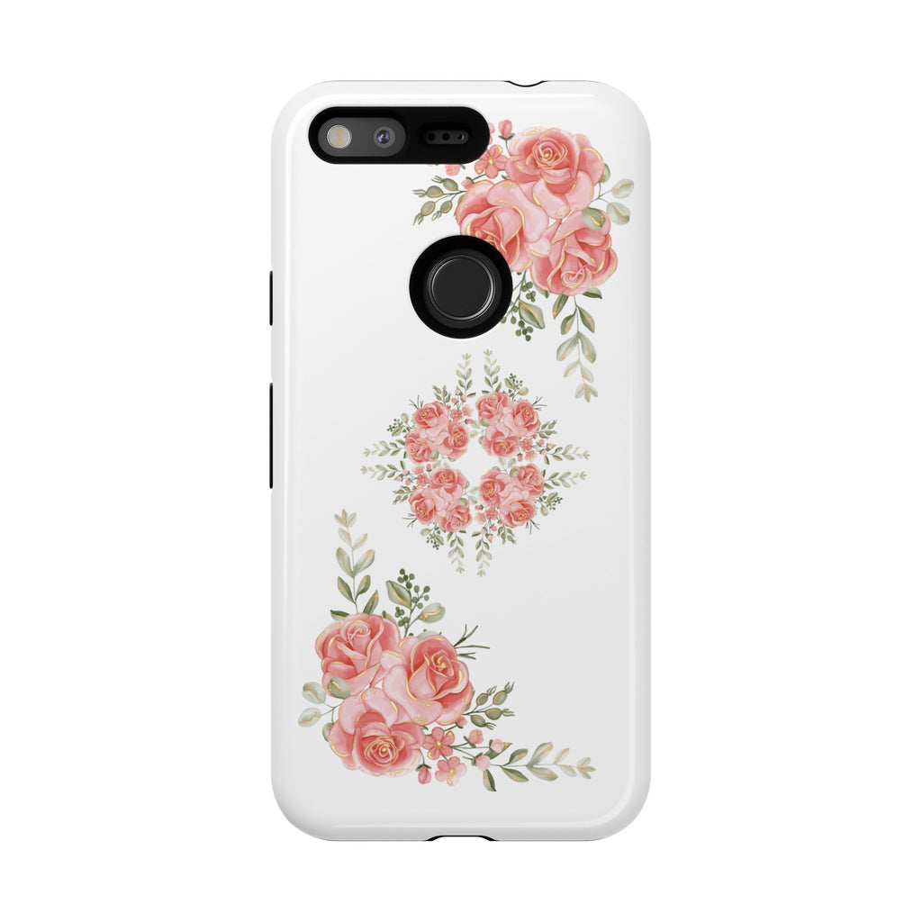 Floral Phone Case, Tough iPhone Case, Rose Design Case, Gift for Her, Floral Phone Cover