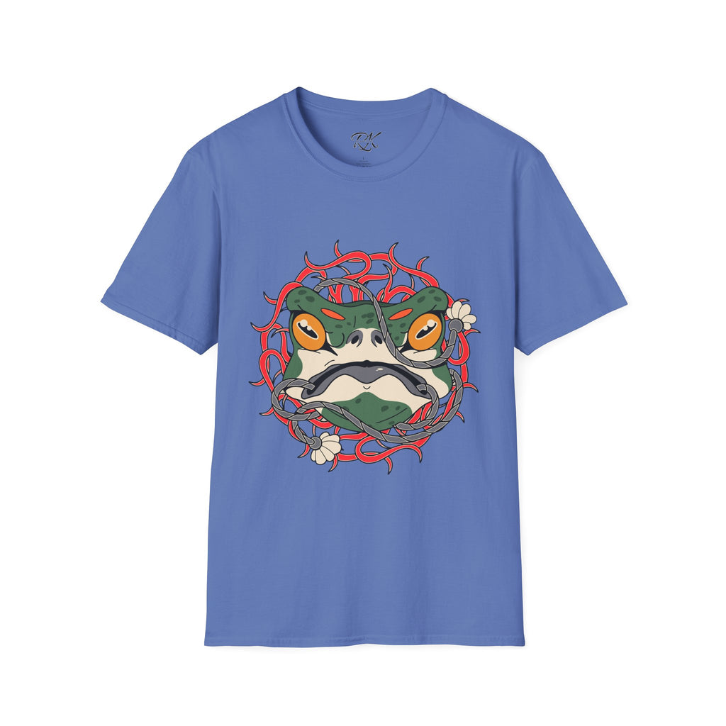 Frog Art Unisex Softstyle T-Shirt | Unique Graphic Tee, Casual Wear, Gift for Nature Lovers, Birthday, Eco-Friendly Fashion
