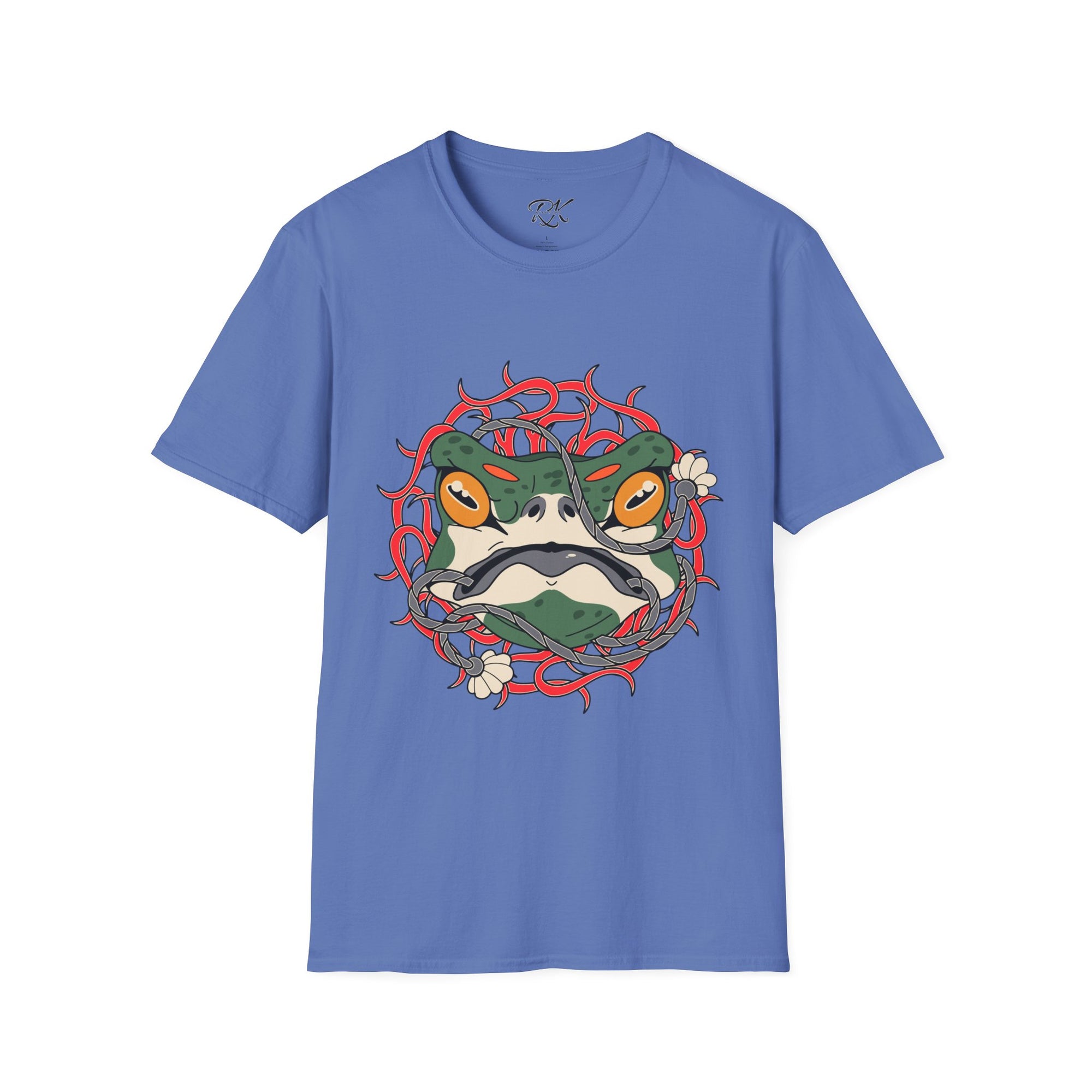Frog Art Unisex Softstyle T-Shirt | Unique Graphic Tee, Casual Wear, Gift for Nature Lovers, Birthday, Eco-Friendly Fashion