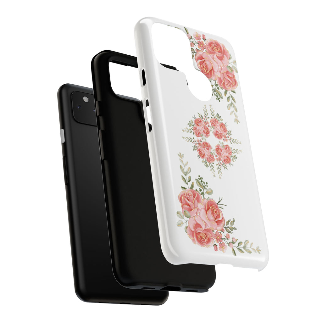 Floral Phone Case, Tough iPhone Case, Rose Design Case, Gift for Her, Floral Phone Cover