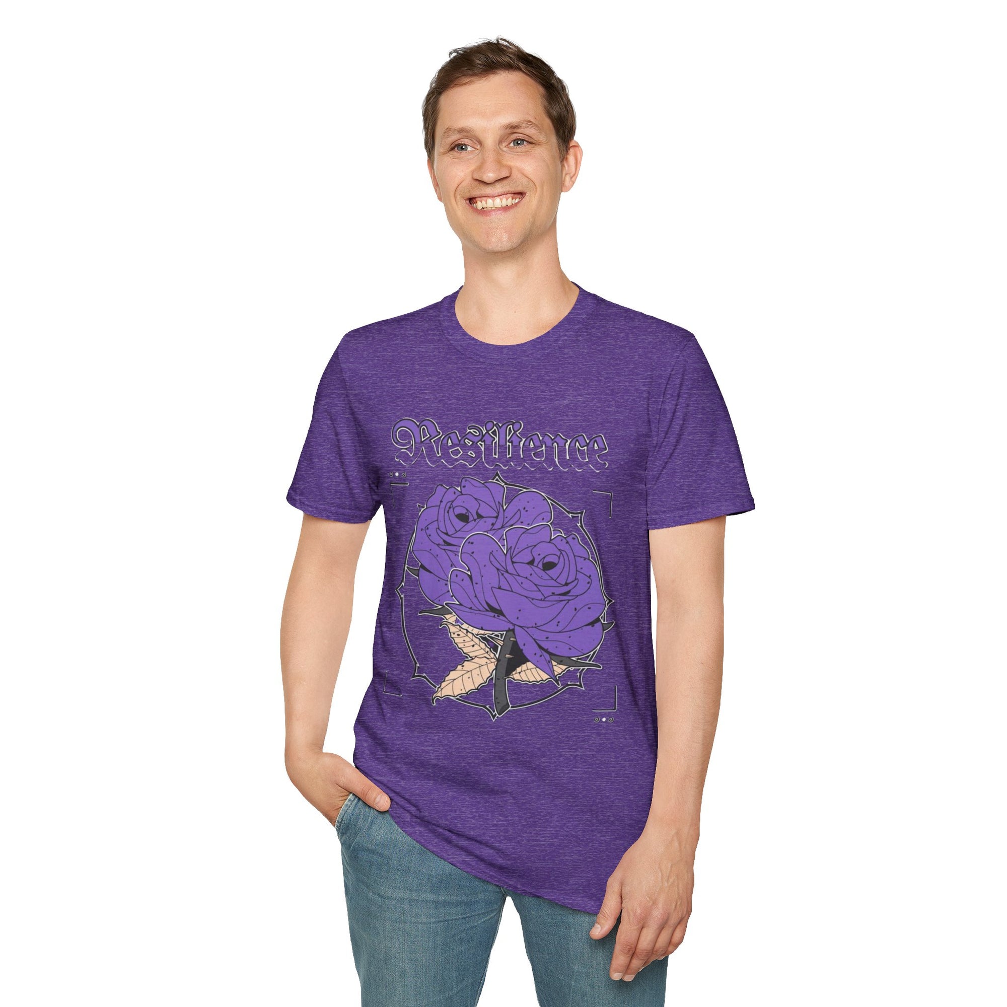 Purple Rose Graphic T-Shirt, Soft Stylish Tee, Unisex Floral Apparel, Gift for Her, Spring Outfit Idea, Vintage Aesthetic Top