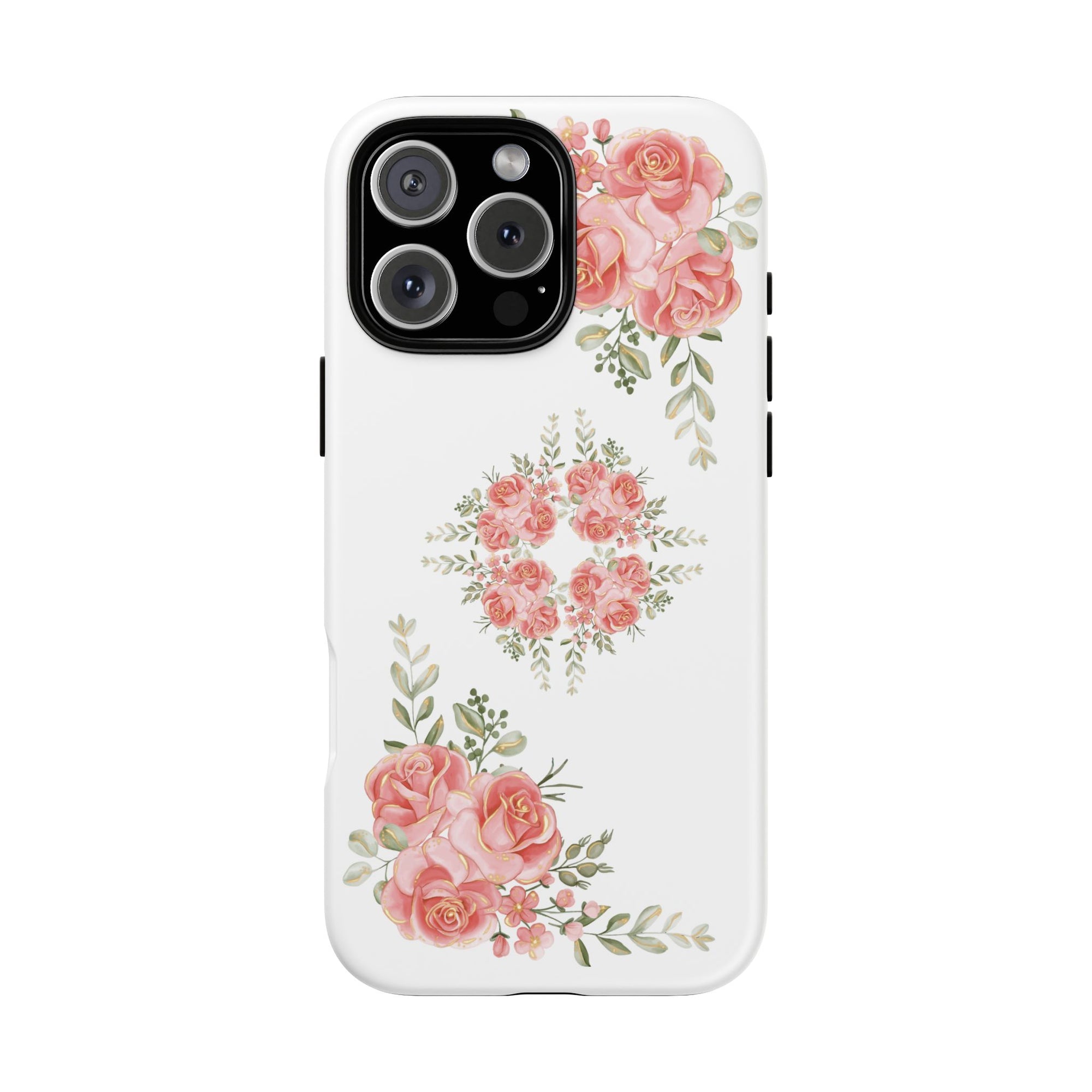 Floral Phone Case, Tough iPhone Case, Rose Design Case, Gift for Her, Floral Phone Cover