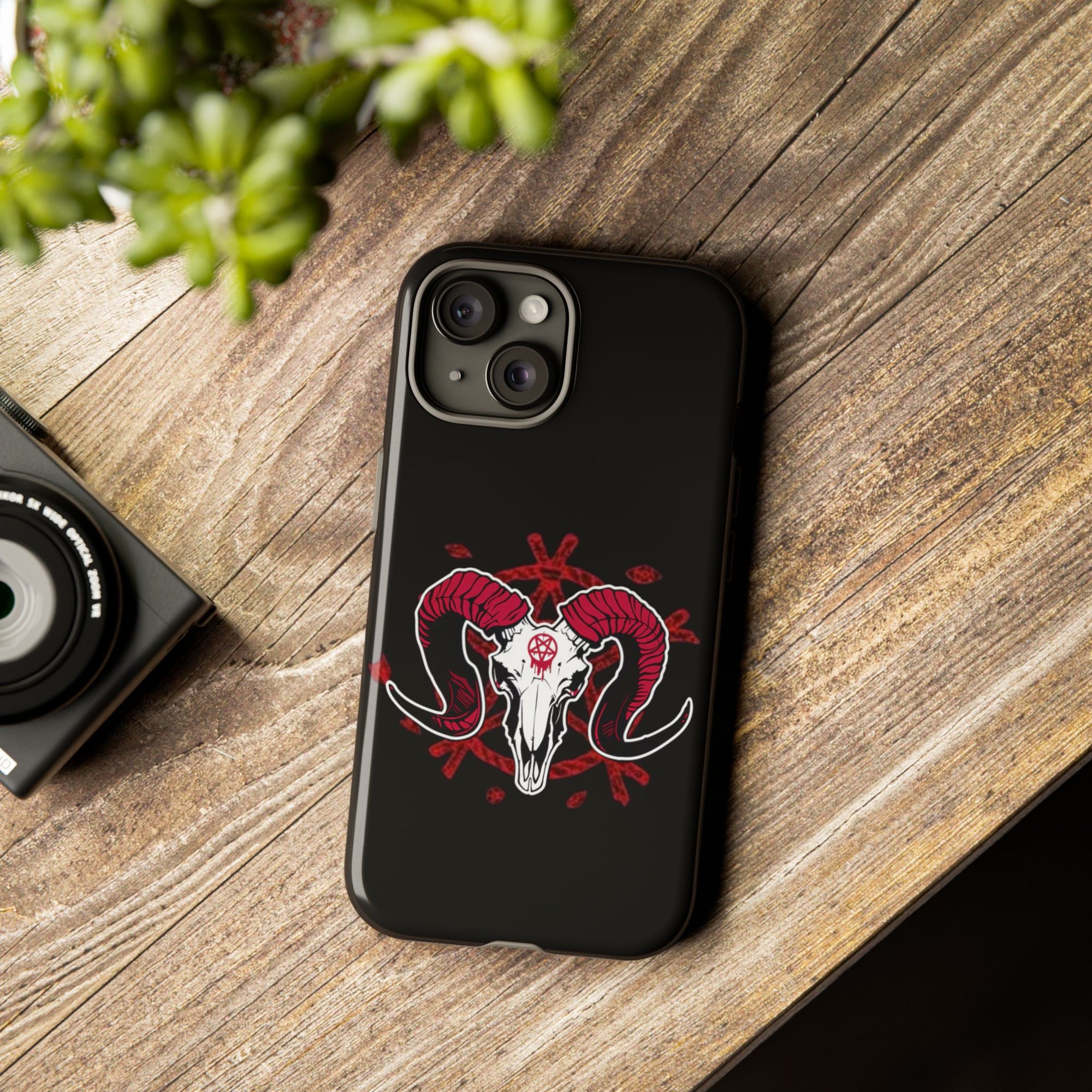 Tough Cases: Dark Aesthetic Phone Case, Gothic Phone Cover, Unique Gift for Him, Occult Design, Animal Skull Artwork, Halloween Decor