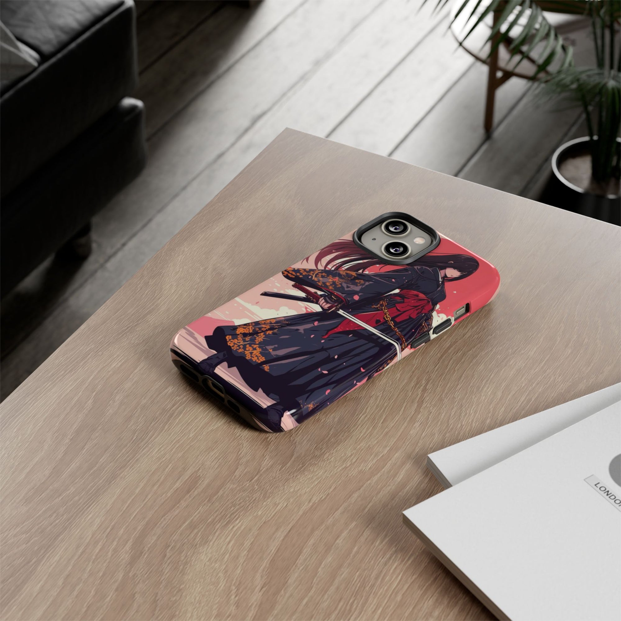 Stylish Phone Case with Warrior Design, Tough Phone Cover for Anime Lovers, Gift for Gamers, Cute Phone Accessories, Unique Tech Gifts