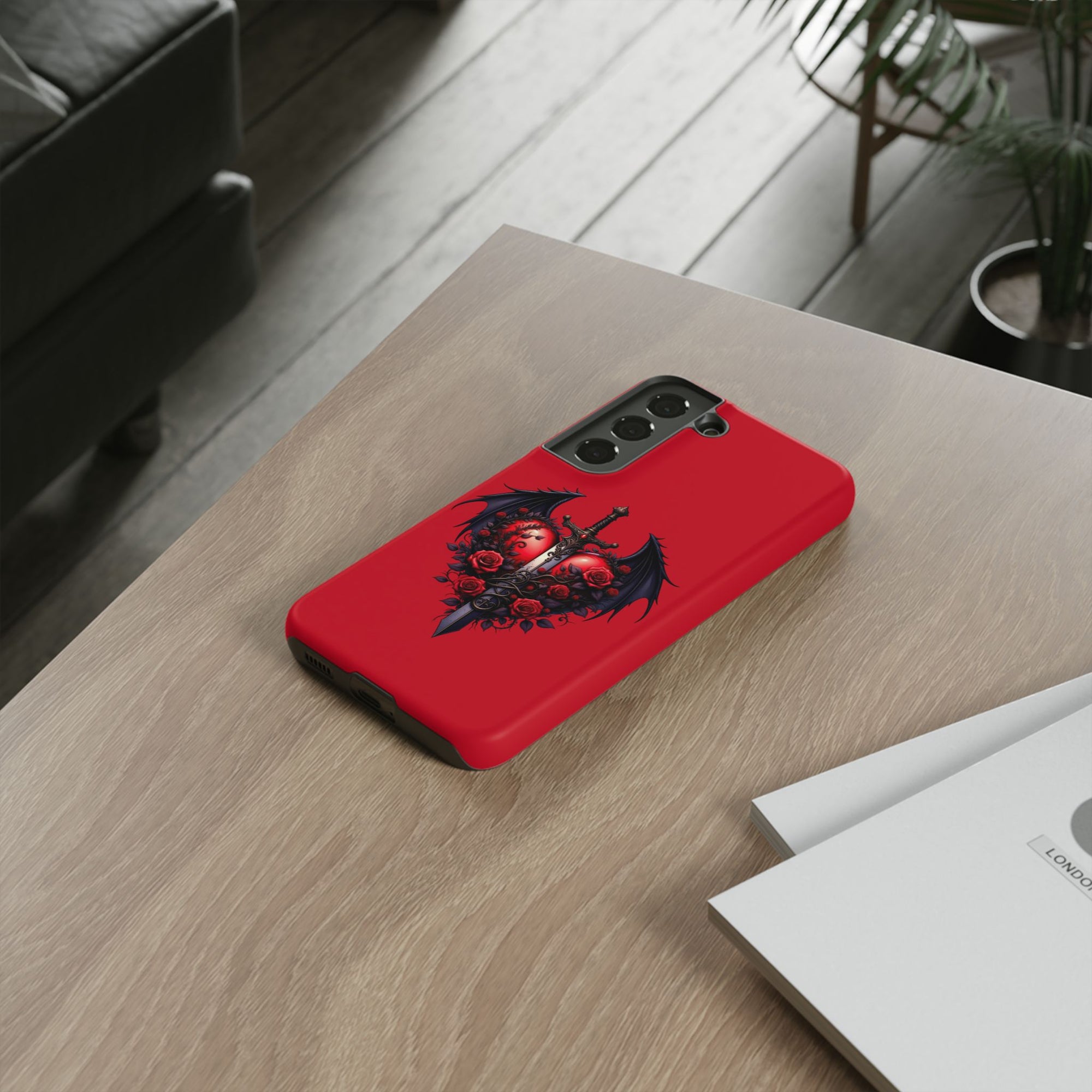 Tough Cases - Gothic Heart Phone Case, Edgy Accessories for Him, Unique Gifts for Her, Valentine's Day, Birthday, Artsy Phone Cover