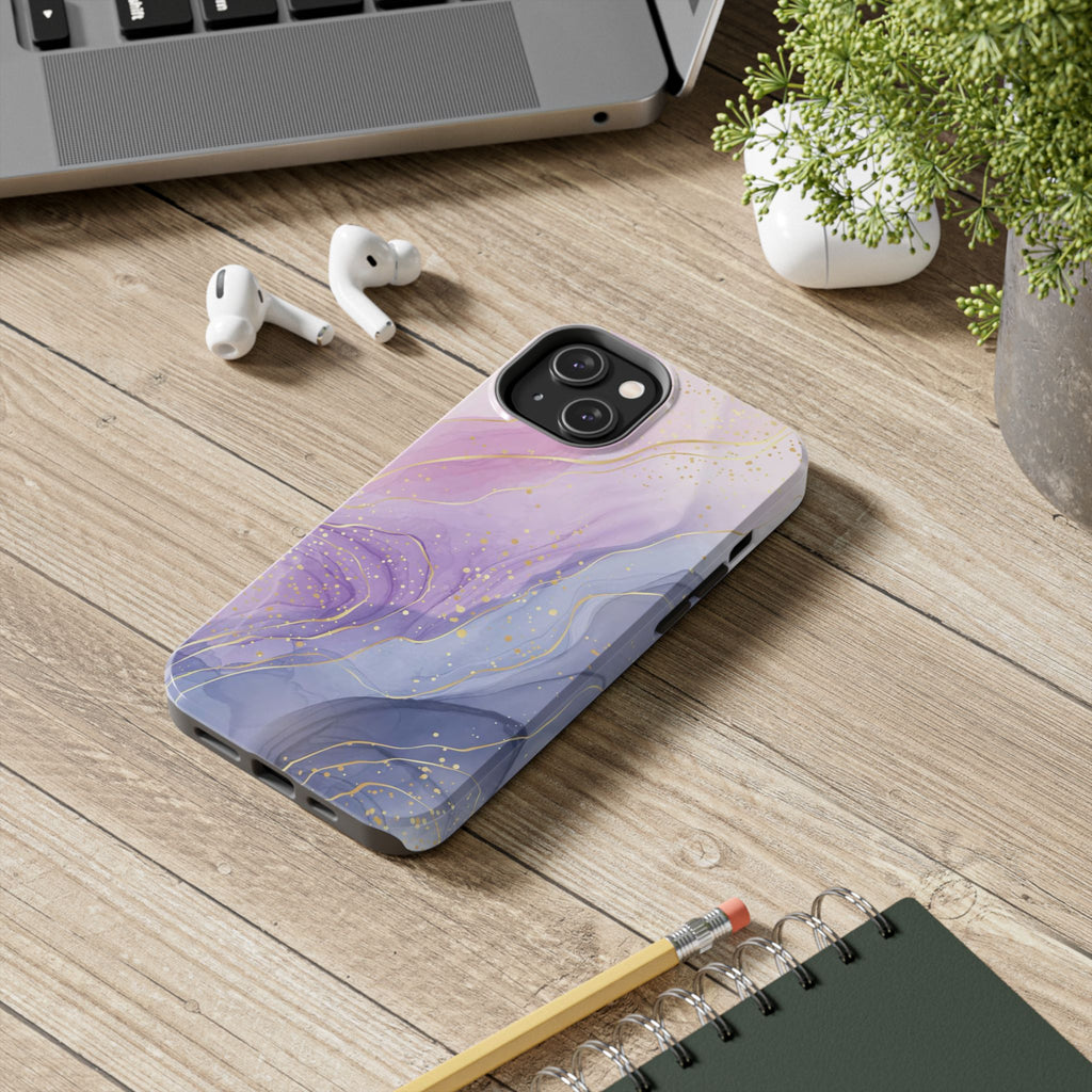 Elegant Abstract Tough Phone Cases for Stylish Protection, Gift for Her, Phone Accessories, Lavender Marble Design, Phone Cover for [...]