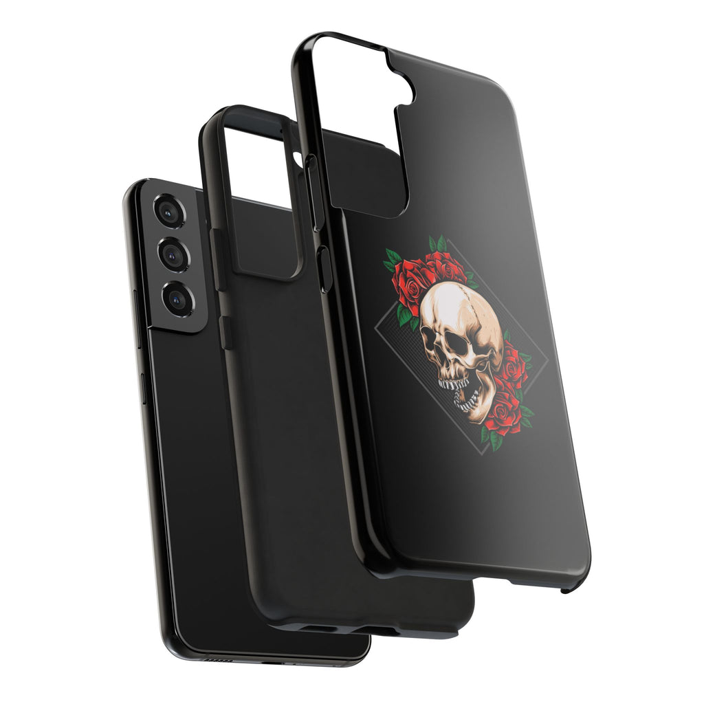 Tough Phone Cases with Skull and Roses Design | Edgy Protection, iPhone & Android Covers, Gothic Gifts, Unique Phone Accessories