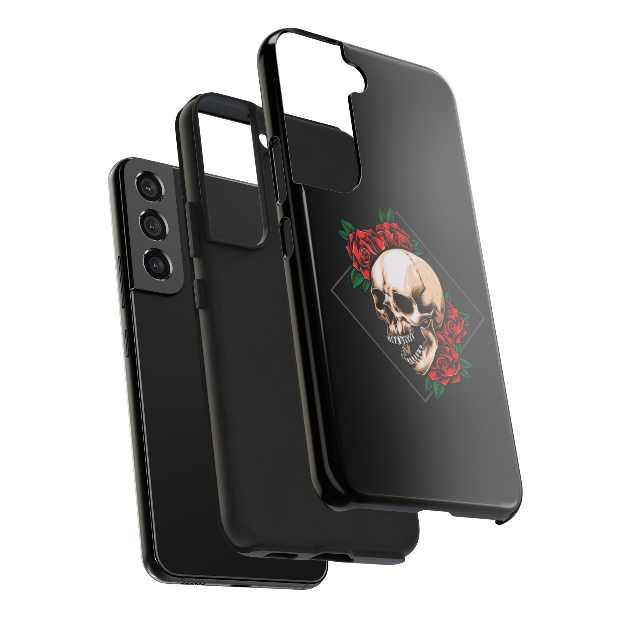 Tough Phone Cases with Skull and Roses Design | Edgy Protection, iPhone & Android Covers, Gothic Gifts, Unique Phone Accessories